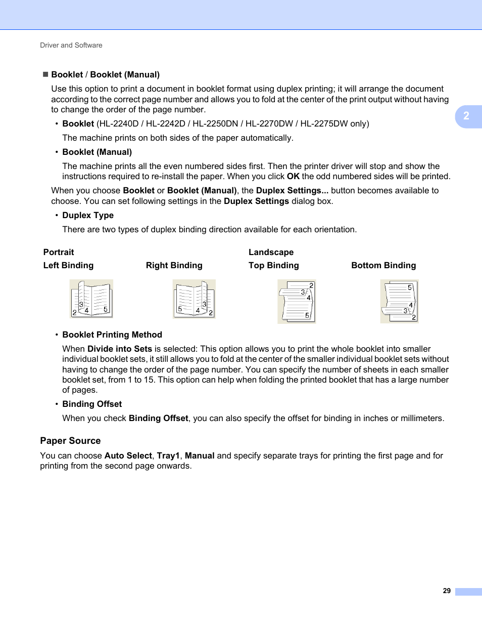 Paper source | Brother HL 2270DW User Manual | Page 33 / 150