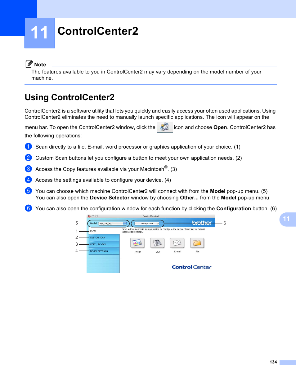 11 controlcenter2, Using controlcenter2, Controlcenter2 | Brother MFC-230C User Manual | Page 140 / 168