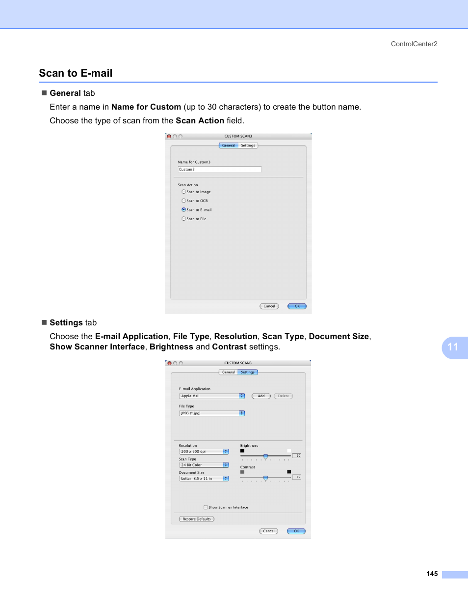 Scan to e-mail, 11 scan to e-mail | Brother MFC-230C User Manual | Page 151 / 168