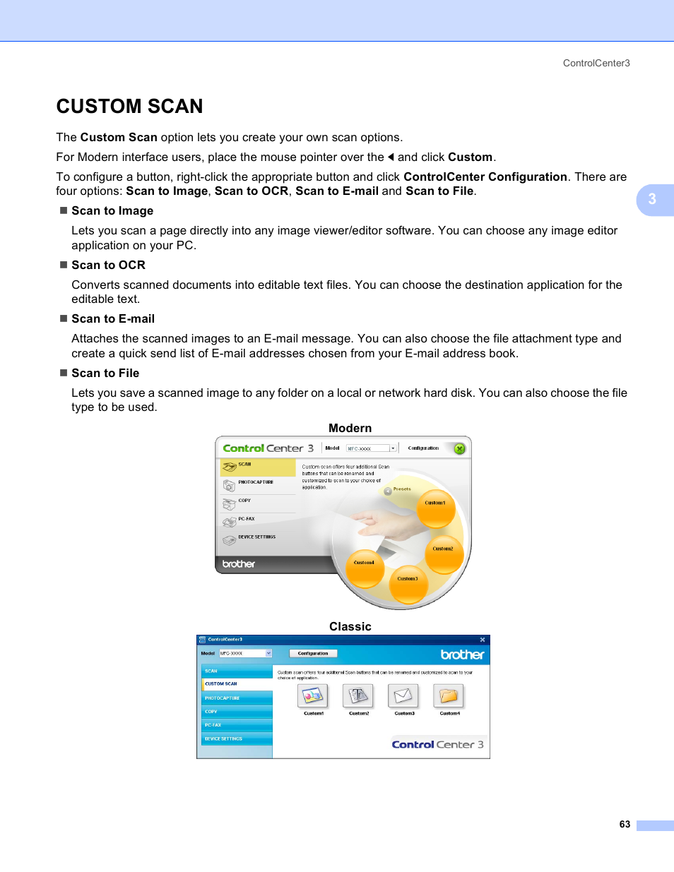 Custom scan | Brother MFC-230C User Manual | Page 69 / 168