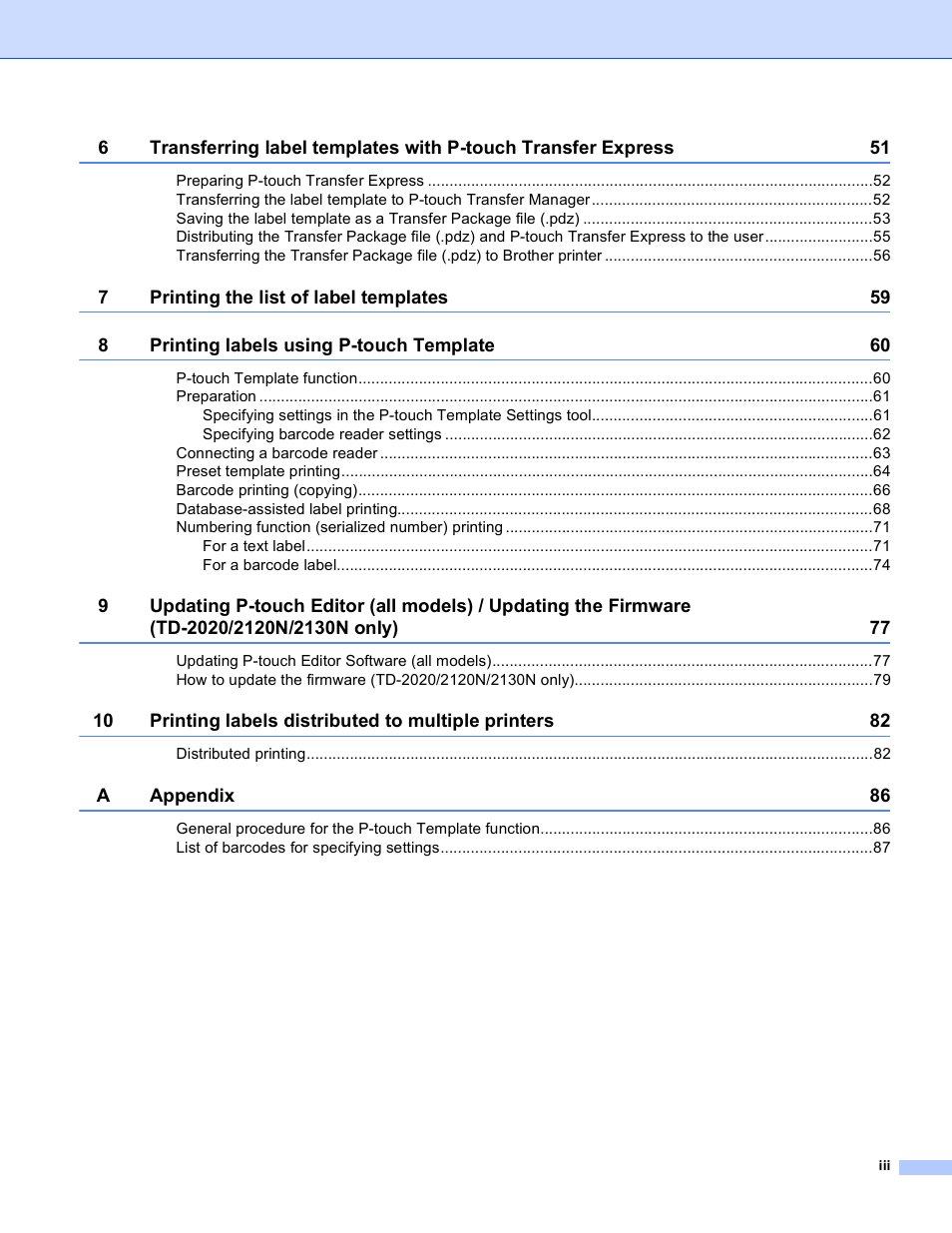 Brother TD-2120N User Manual | Page 4 / 94