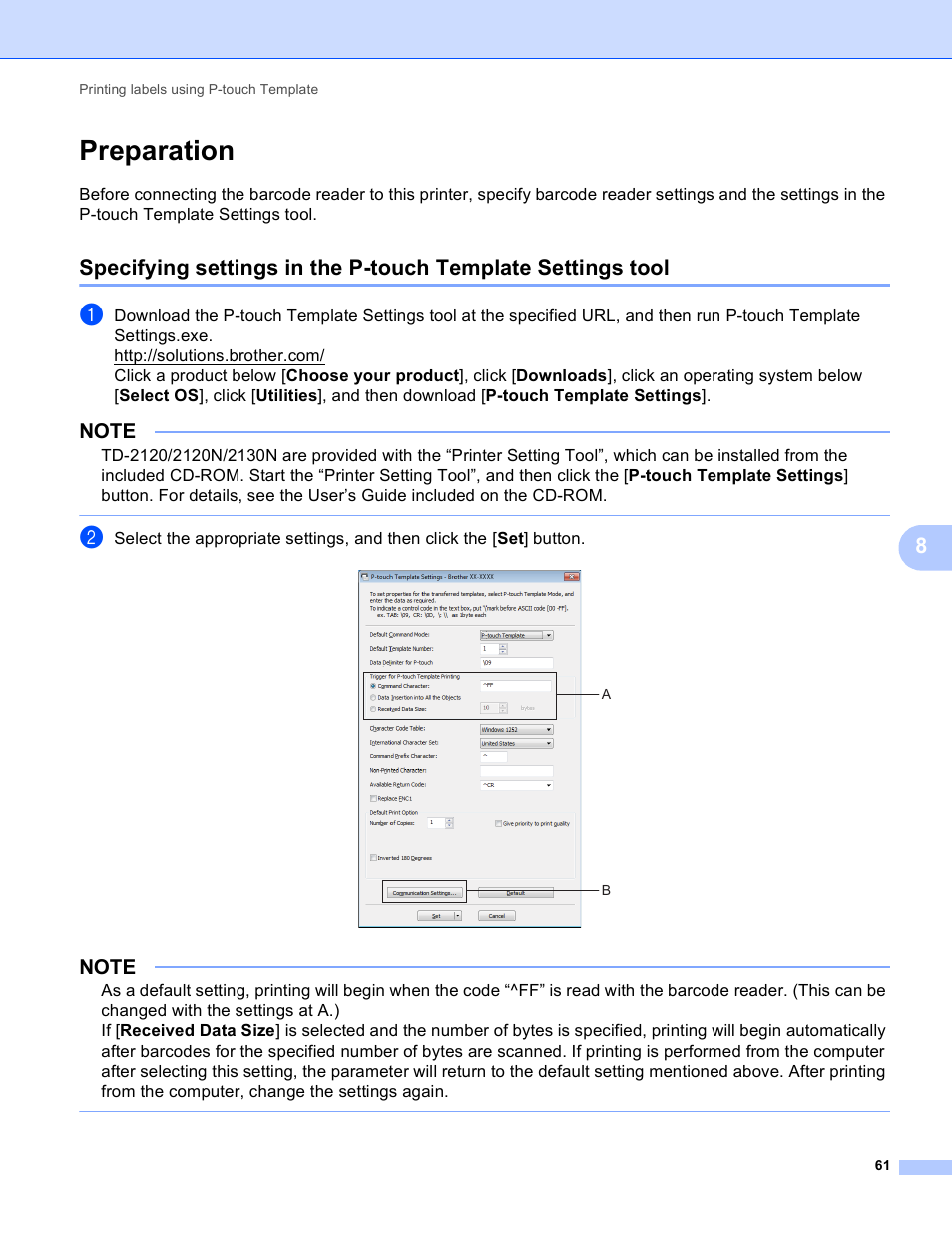 Preparation | Brother TD-2120N User Manual | Page 65 / 94