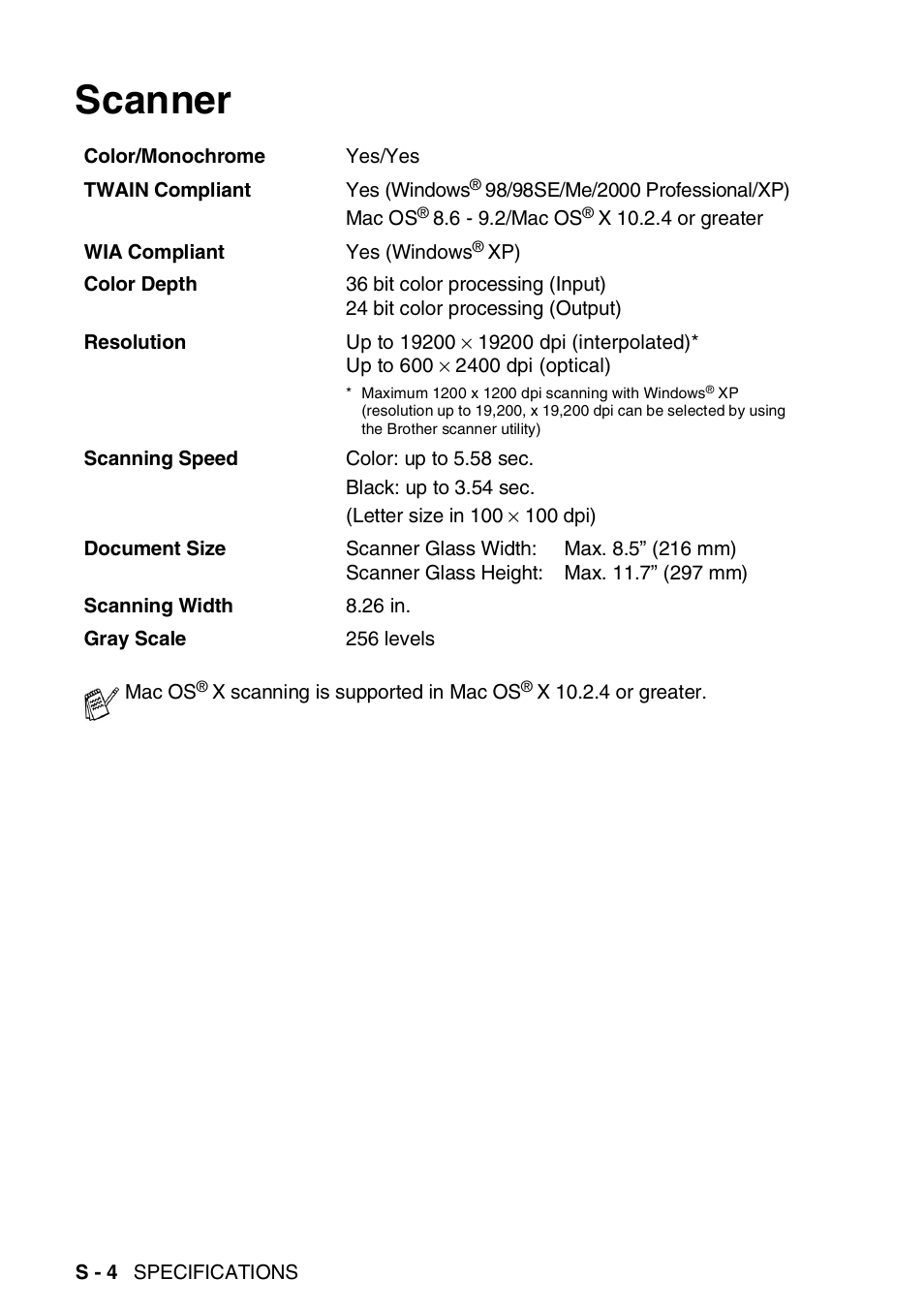 Scanner | Brother DCP-110C User Manual | Page 100 / 107