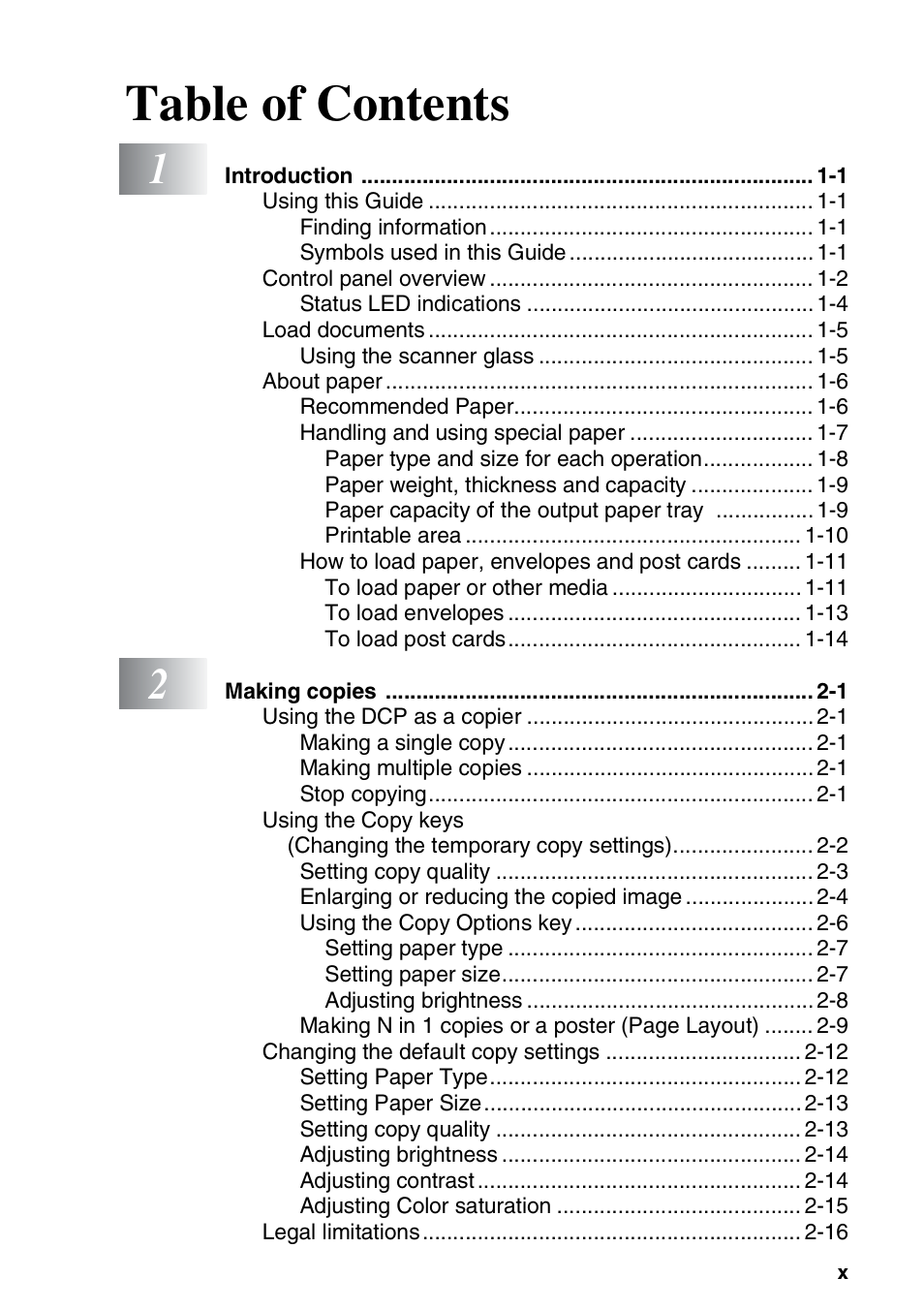 Brother DCP-110C User Manual | Page 12 / 107