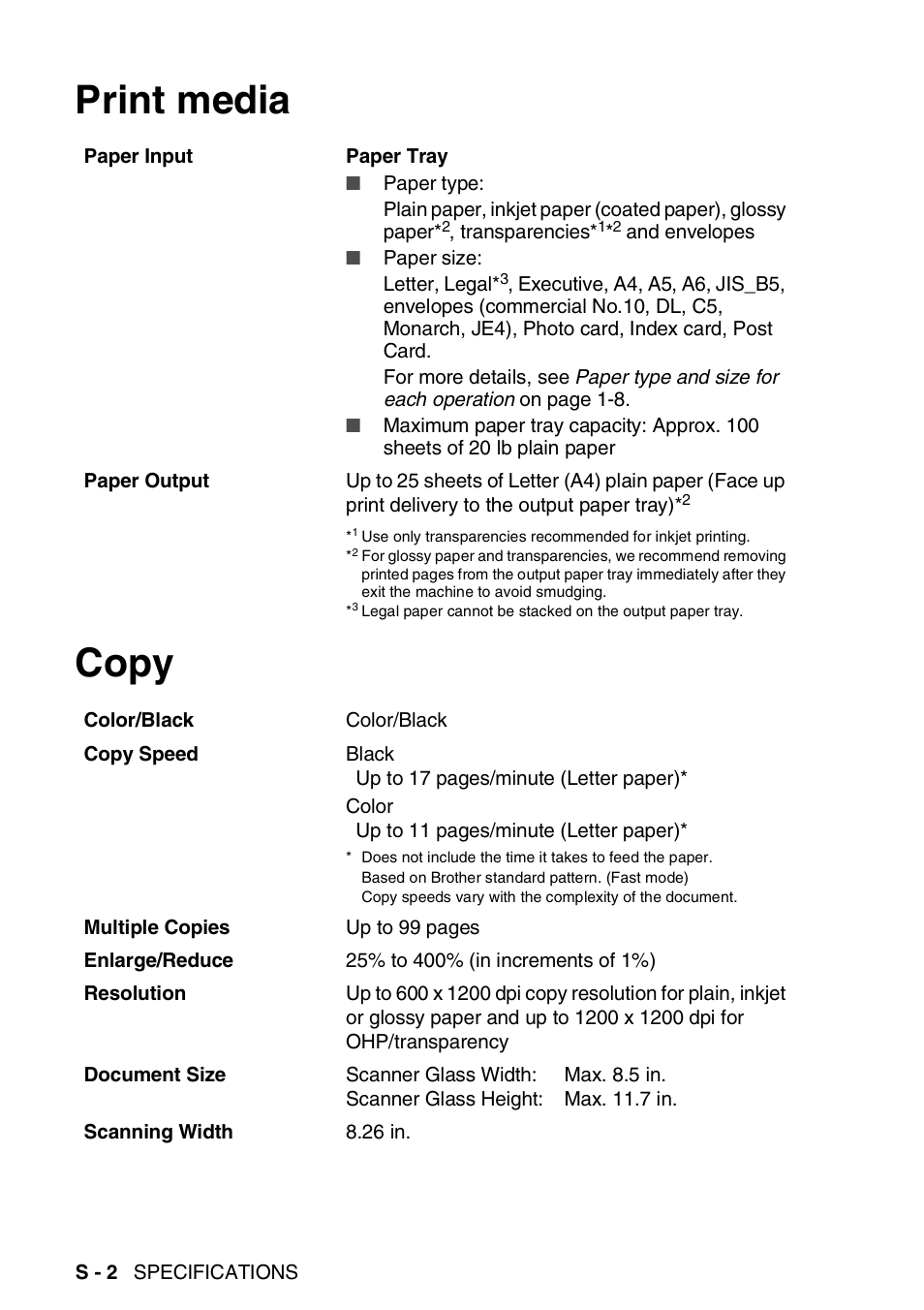 Print media, Copy, Print media copy | Brother DCP-110C User Manual | Page 98 / 107