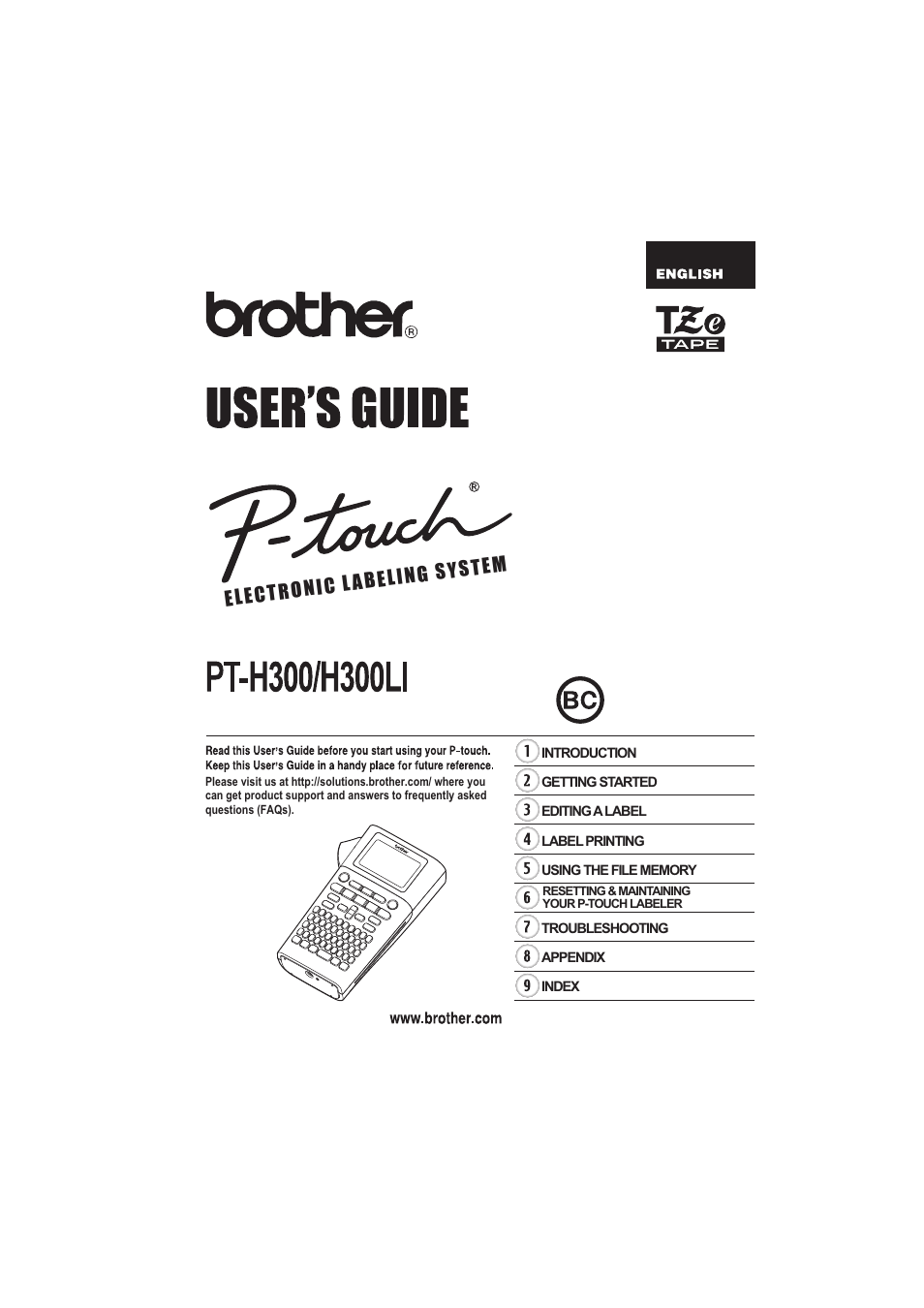 Brother PT-H300 User Manual | 73 pages