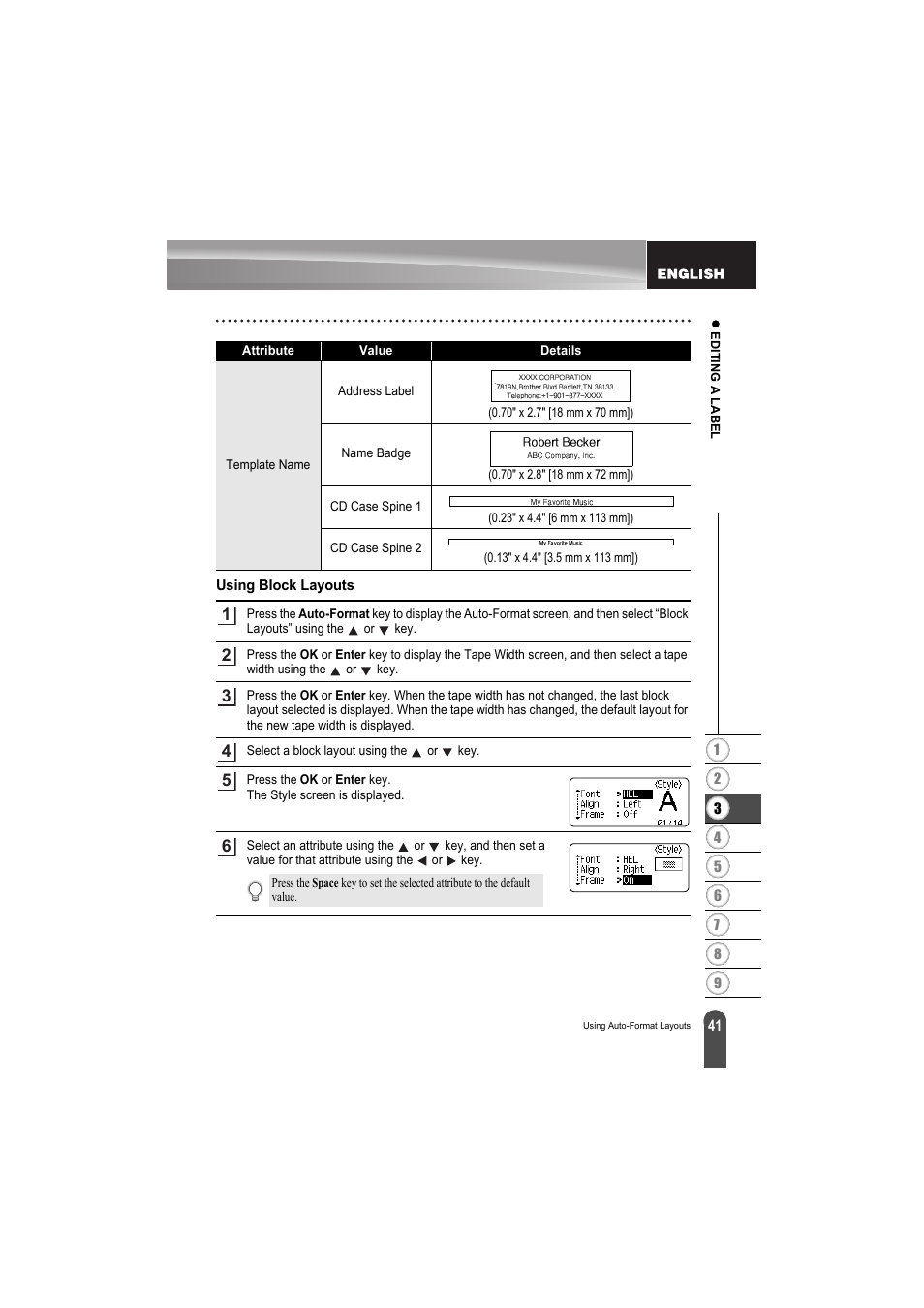 Using block layouts | Brother PT-H300 User Manual | Page 47 / 73