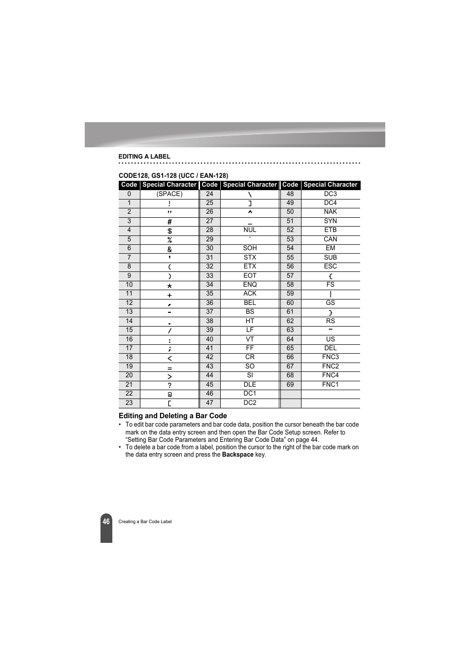 Editing and deleting a bar code | Brother PT-H300 User Manual | Page 52 / 73