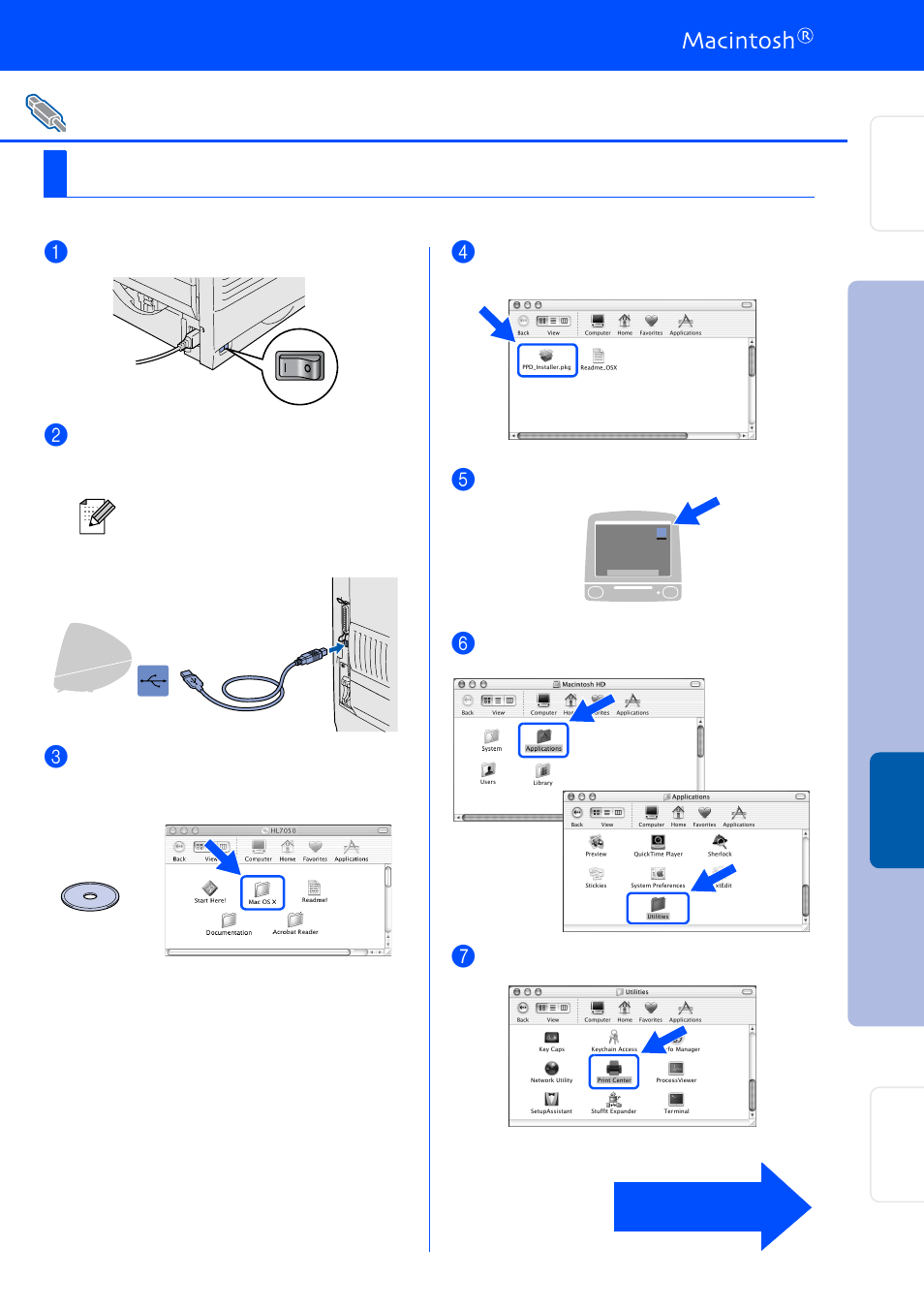 For mac® os x 10.1 users, For mac, Os x 10.1 users | For usb interface cable users | Brother HL-7050 User Manual | Page 25 / 35