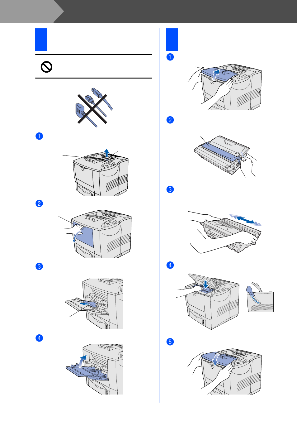 Setting up your printer, Remove the protective parts, Install the drum unit assembly | Step 1, 1remove the protective parts, 2install the drum unit assembly | Brother HL-7050 User Manual | Page 8 / 35