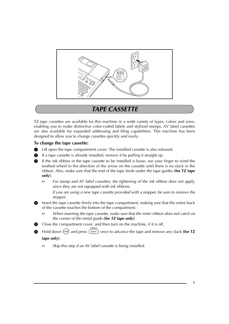 Tape cassette, Casetes de cinta | Brother PT-2600 User Manual | Page 12 / 250