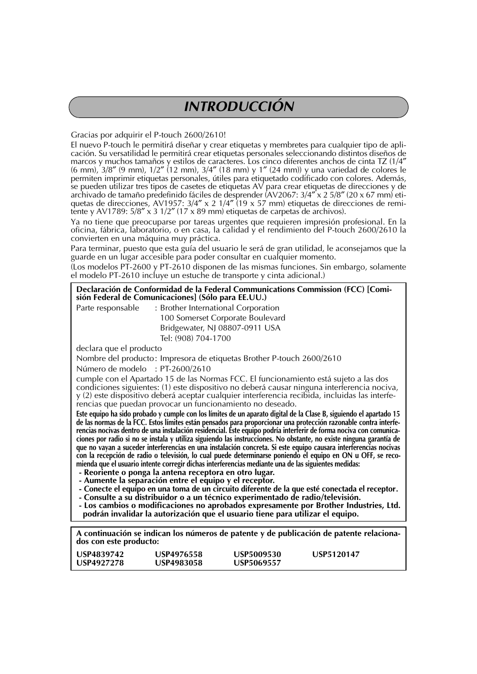 Introducción | Brother PT-2600 User Manual | Page 140 / 250