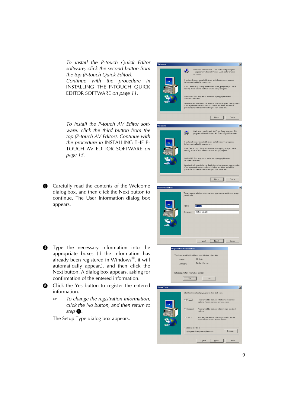 The setup type dialog box appears | Brother PT-2600 User Manual | Page 16 / 250