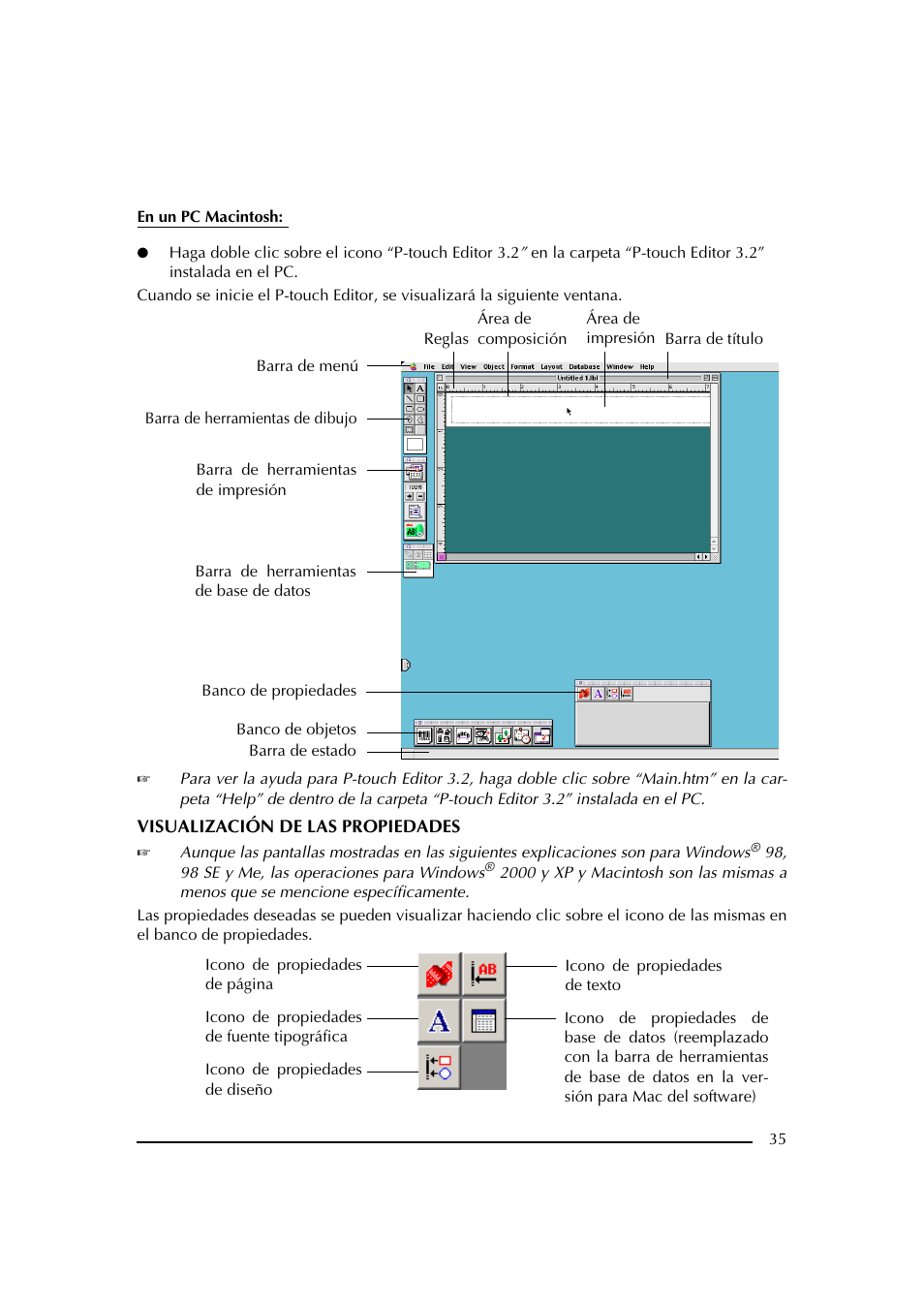 Barra de estado | Brother PT-2600 User Manual | Page 177 / 250