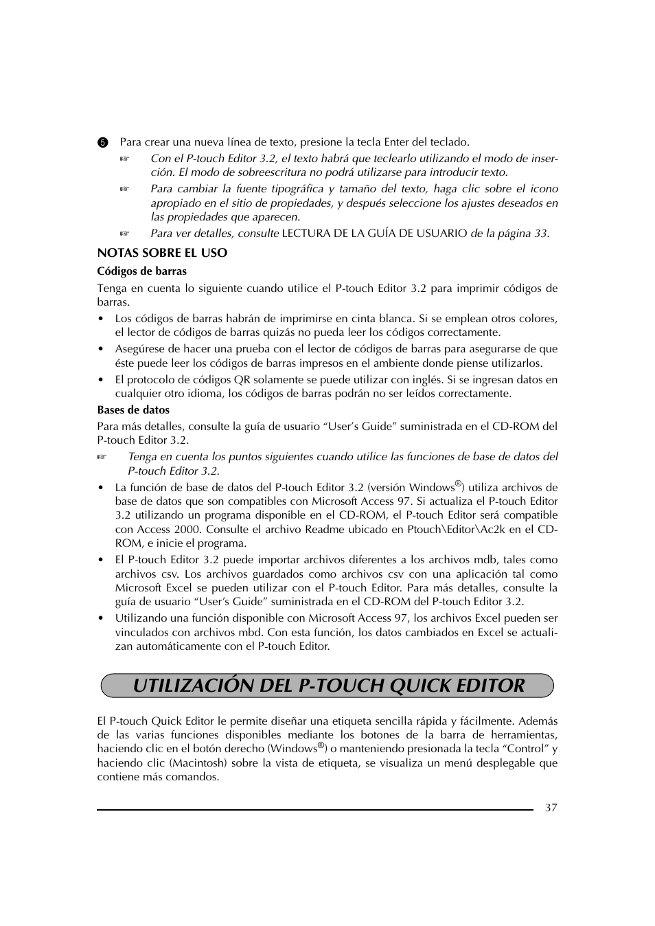 Utilización del p-touch quick editor | Brother PT-2600 User Manual | Page 179 / 250