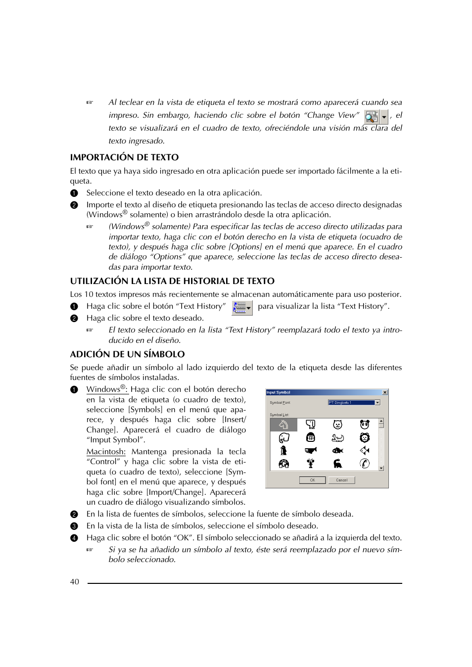 2 haga clic sobre el texto deseado | Brother PT-2600 User Manual | Page 182 / 250