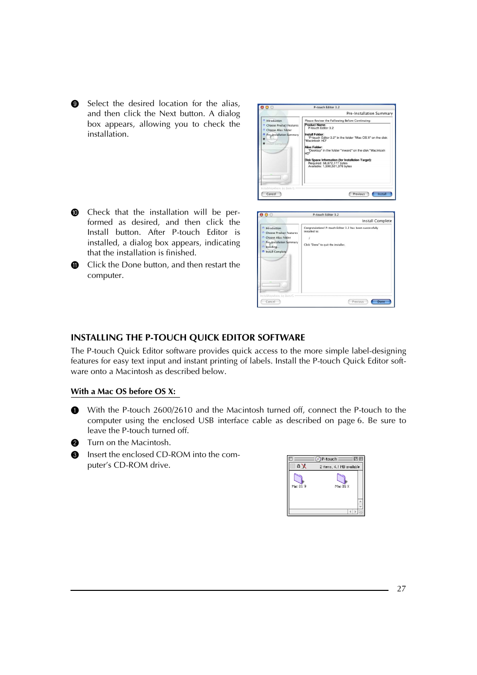 2 turn on the macintosh | Brother PT-2600 User Manual | Page 34 / 250