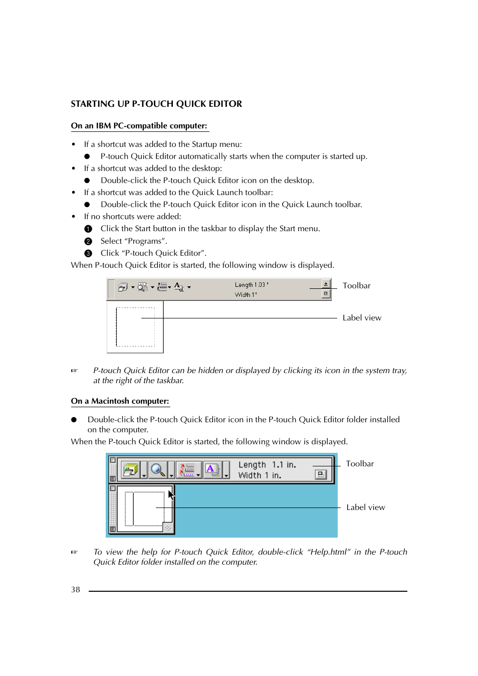 2 select “programs, 3 click “p-touch quick editor | Brother PT-2600 User Manual | Page 45 / 250