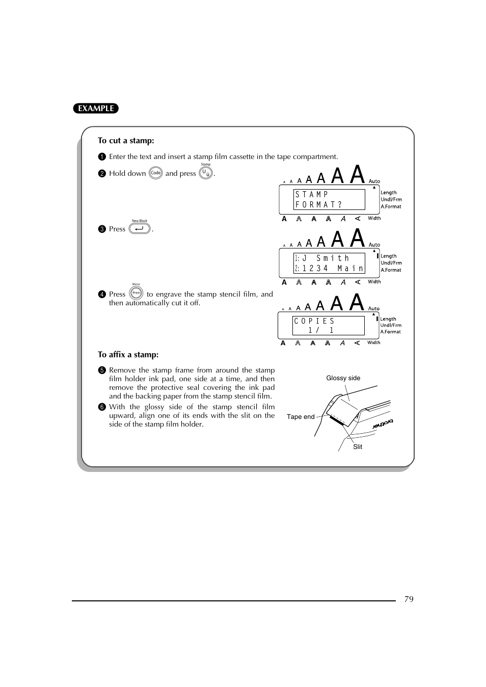 2 hold down c and press u, 3 press | Brother PT-2600 User Manual | Page 86 / 250