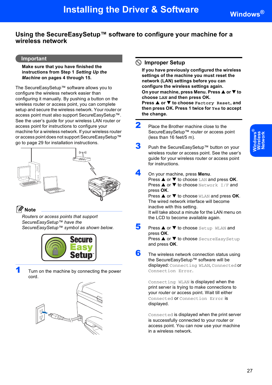 Installing the driver & software, Windows | Brother MFC-665CW User Manual | Page 29 / 57