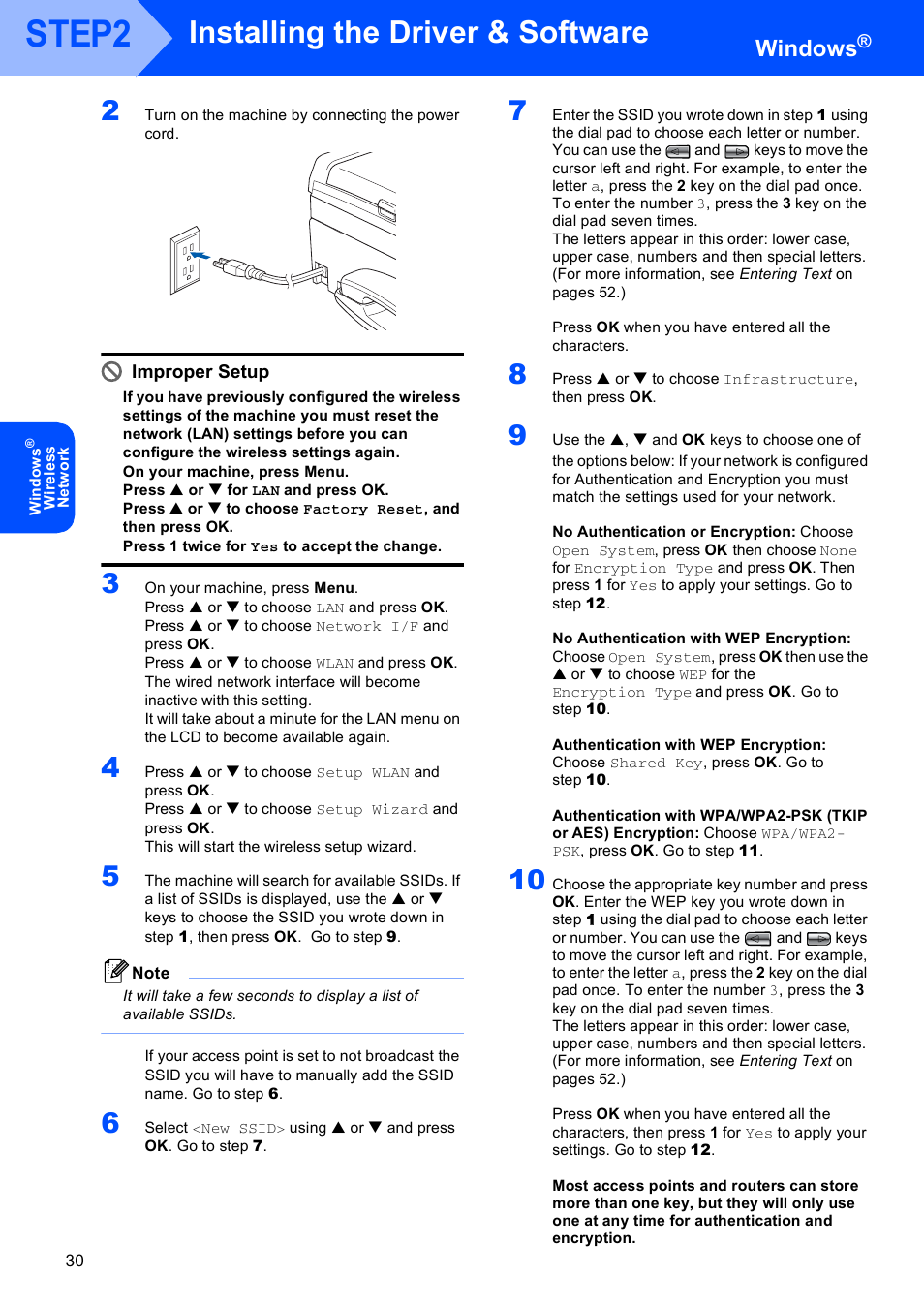 Step2, Installing the driver & software, Windows | Brother MFC-665CW User Manual | Page 32 / 57