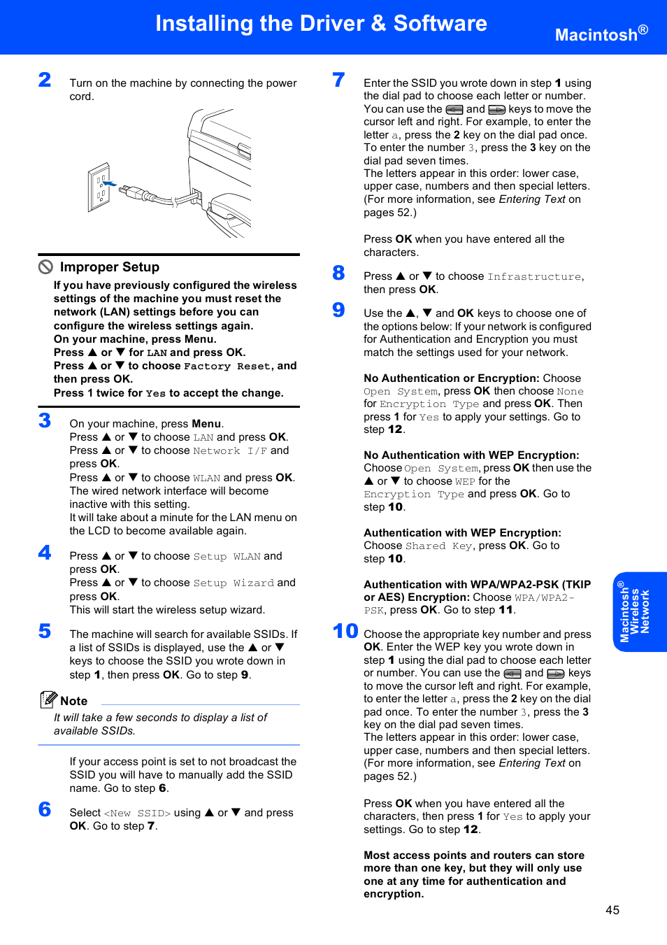 Installing the driver & software, Macintosh | Brother MFC-665CW User Manual | Page 47 / 57