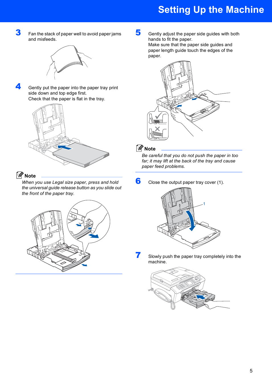 Setting up the machine | Brother MFC-665CW User Manual | Page 7 / 57