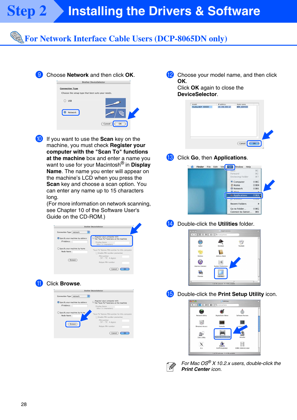 Step 2, Installing the drivers & software | Brother DCP 8060 User Manual | Page 30 / 37