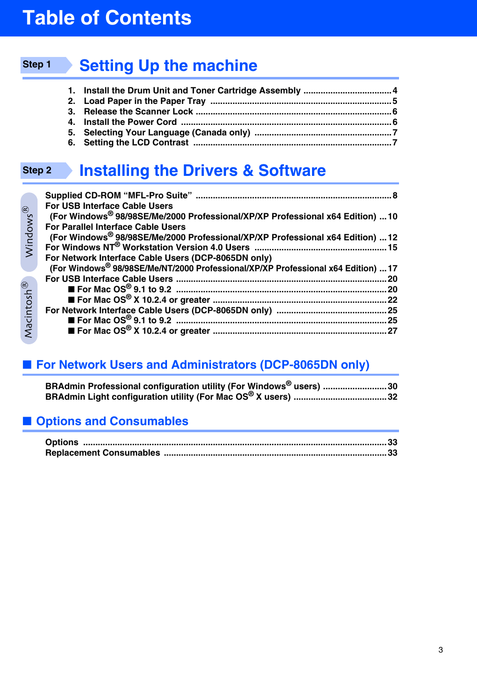 Brother DCP 8060 User Manual | Page 5 / 37
