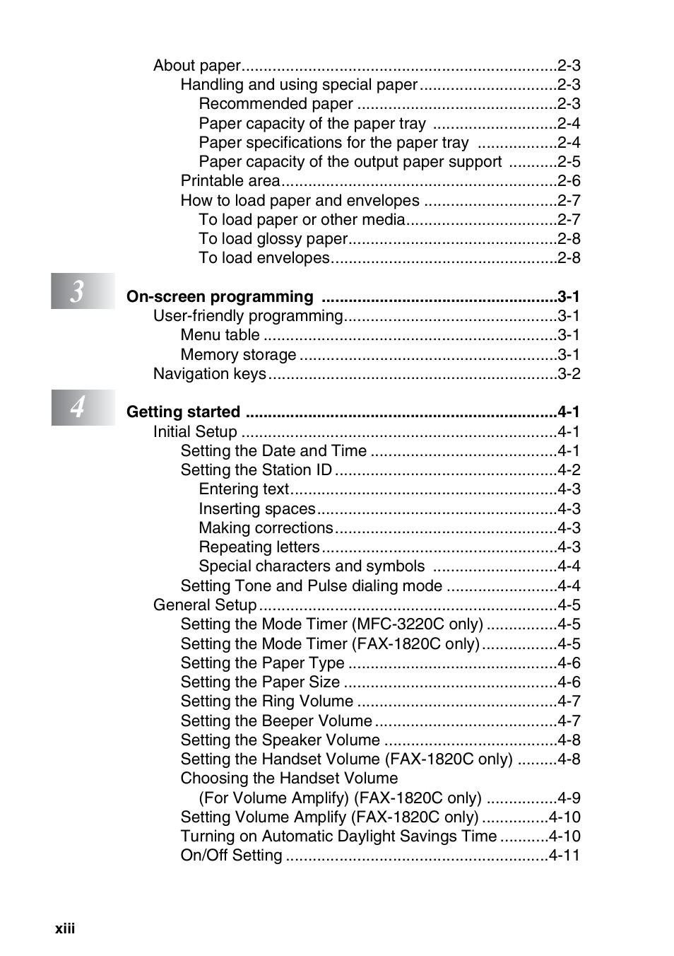 Brother FAX-1820C User Manual | Page 15 / 181