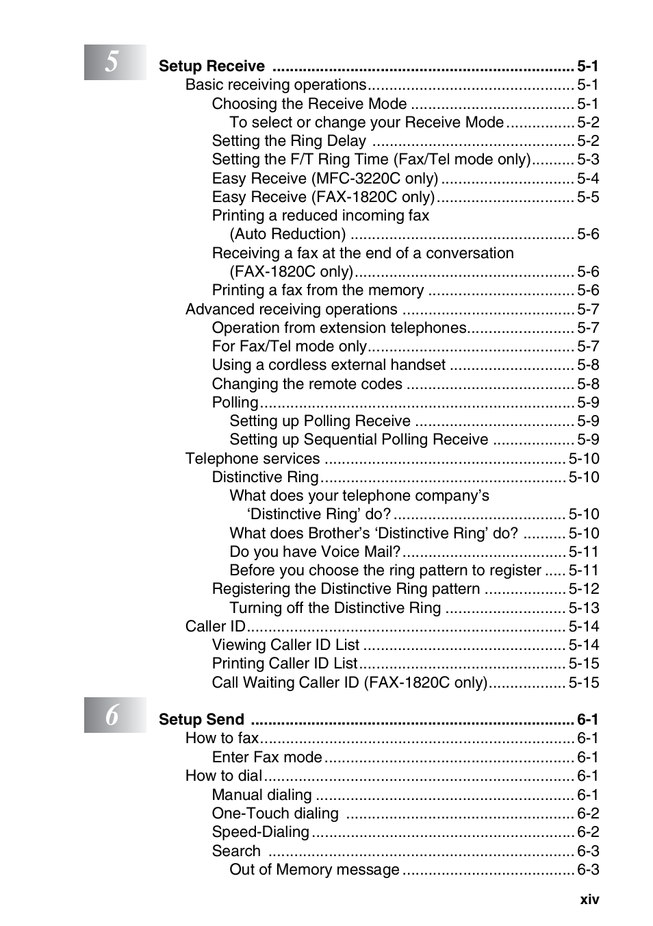 Brother FAX-1820C User Manual | Page 16 / 181