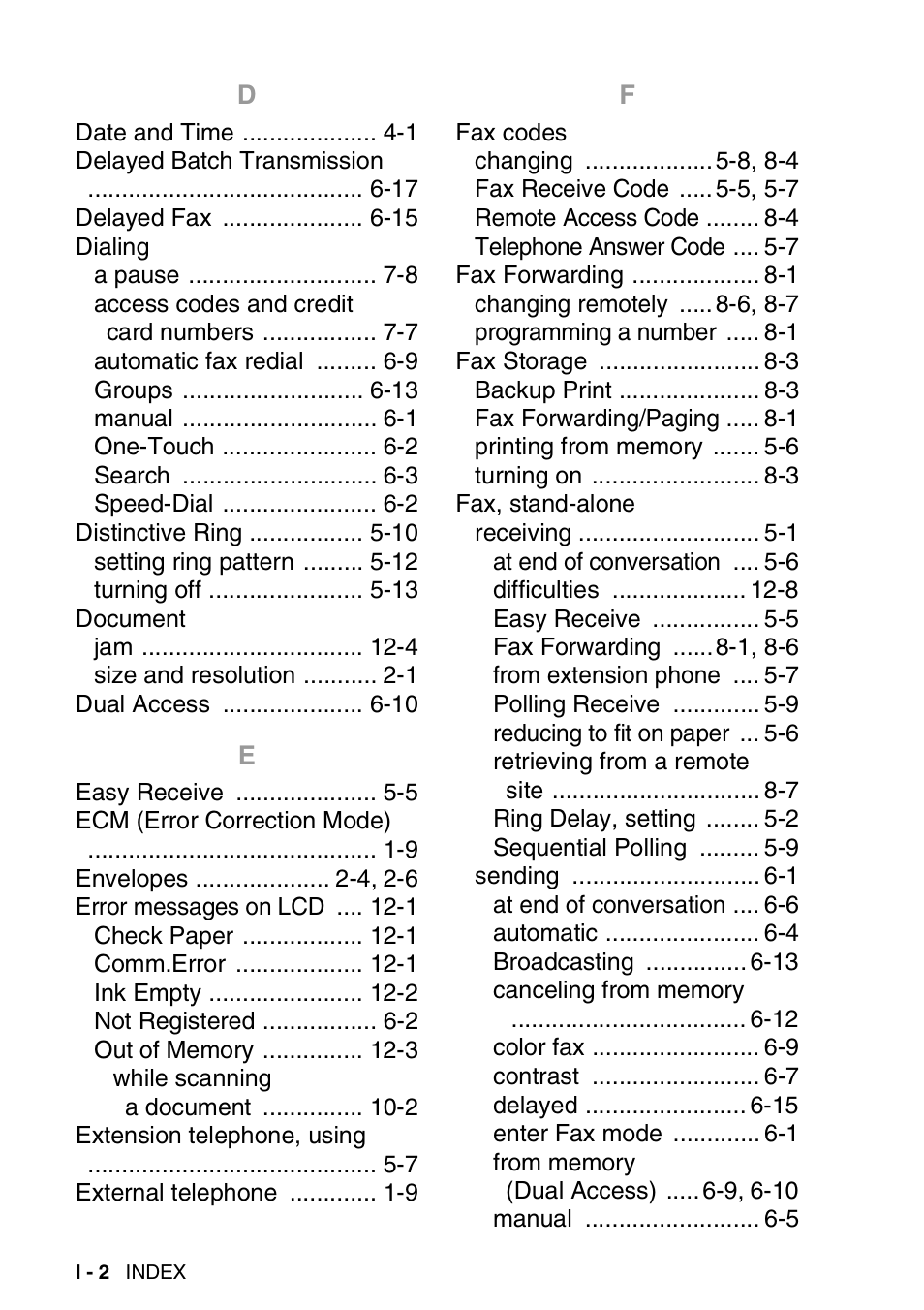 Brother FAX-1820C User Manual | Page 174 / 181