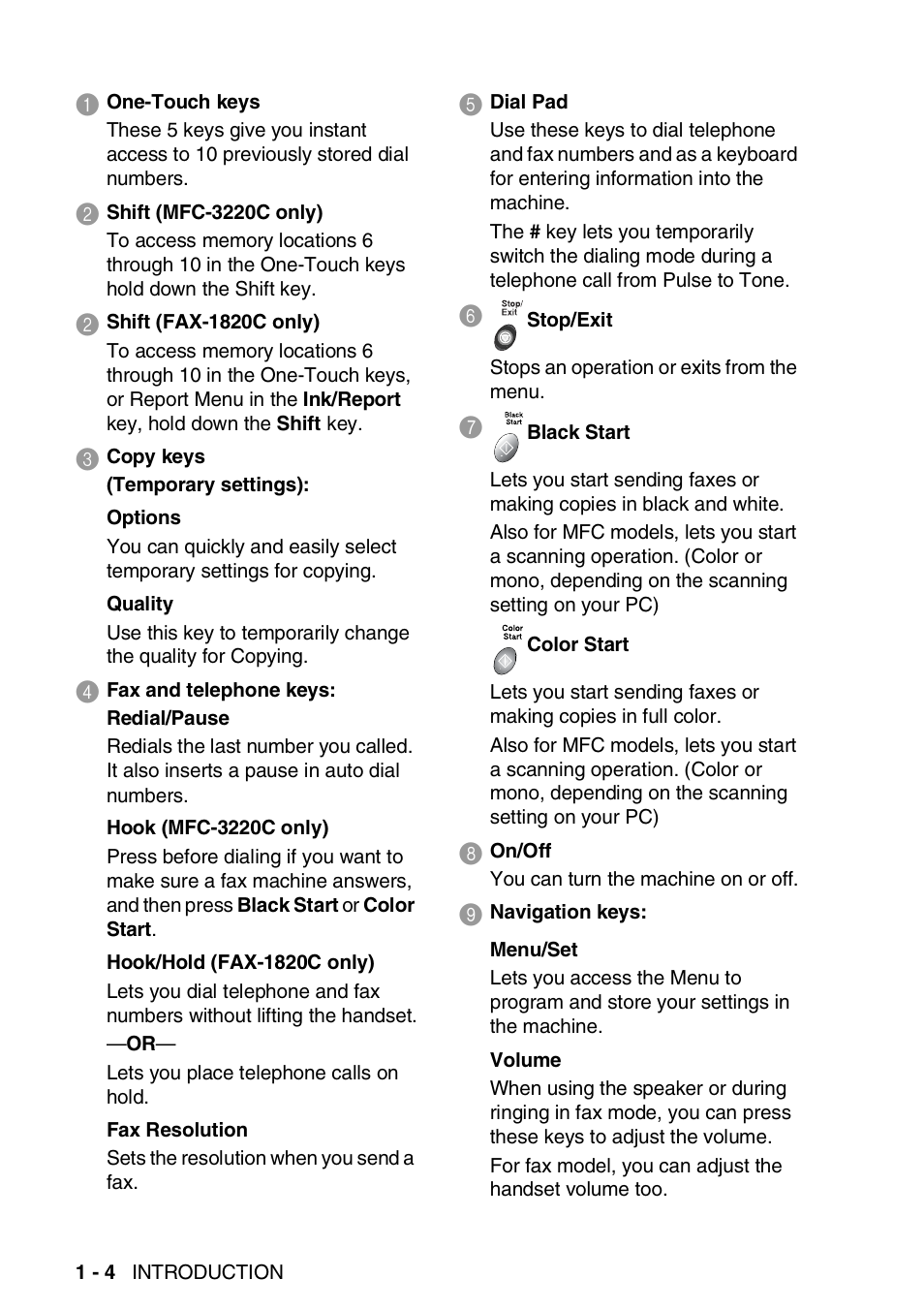 Brother FAX-1820C User Manual | Page 24 / 181