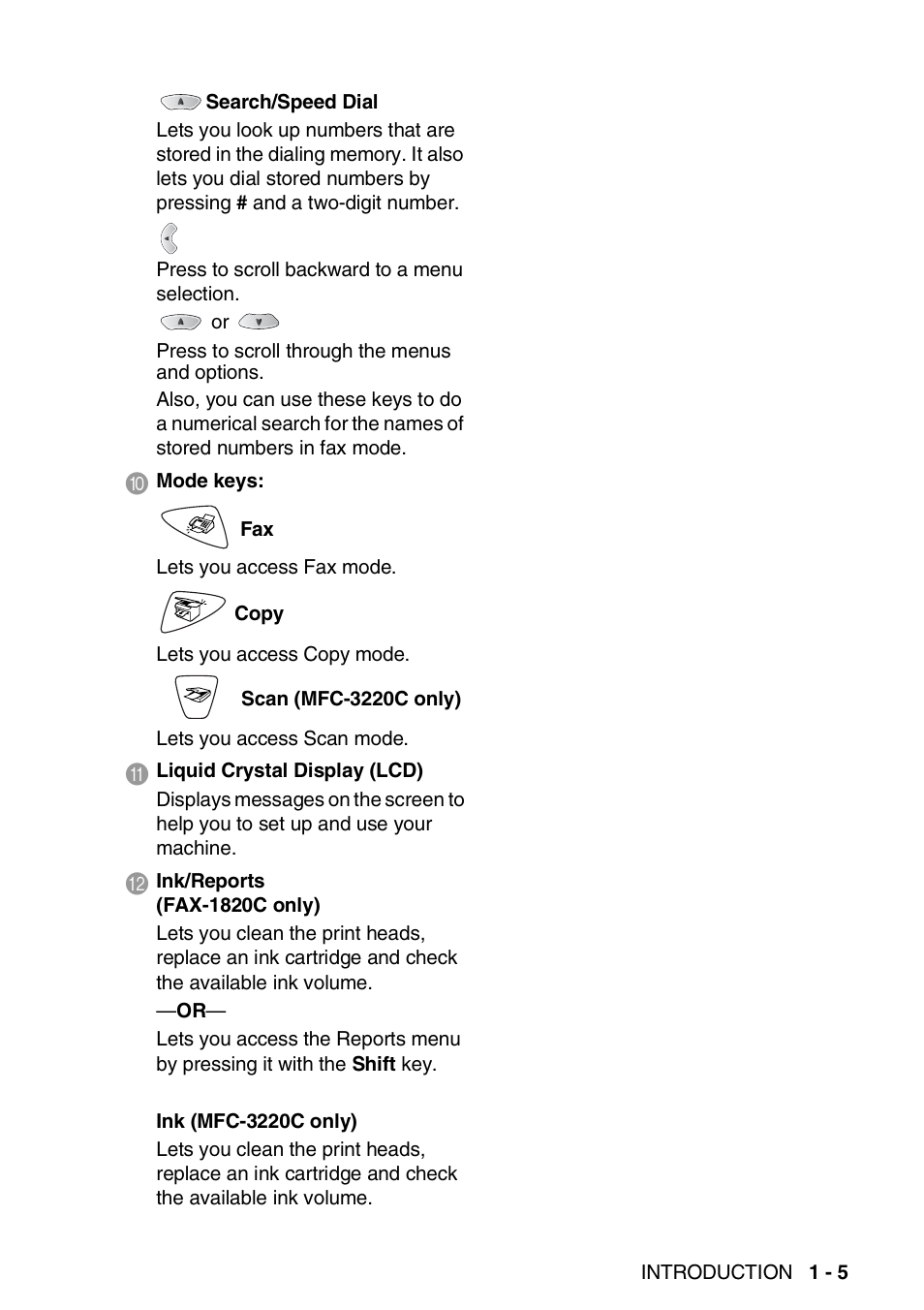 Brother FAX-1820C User Manual | Page 25 / 181
