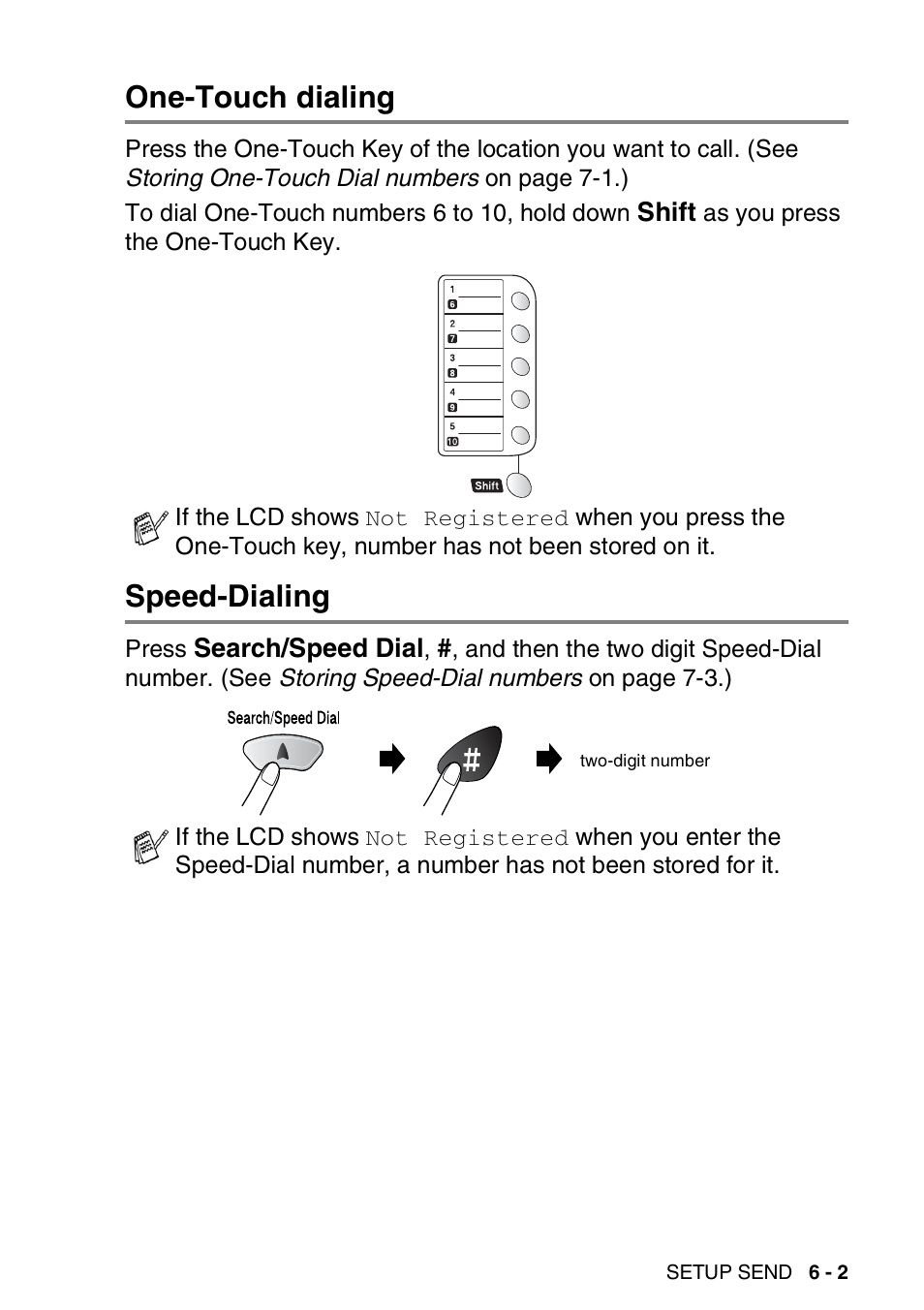 One-touch dialing, Speed-dialing, One-touch dialing -2 speed-dialing -2 | Brother FAX-1820C User Manual | Page 81 / 181