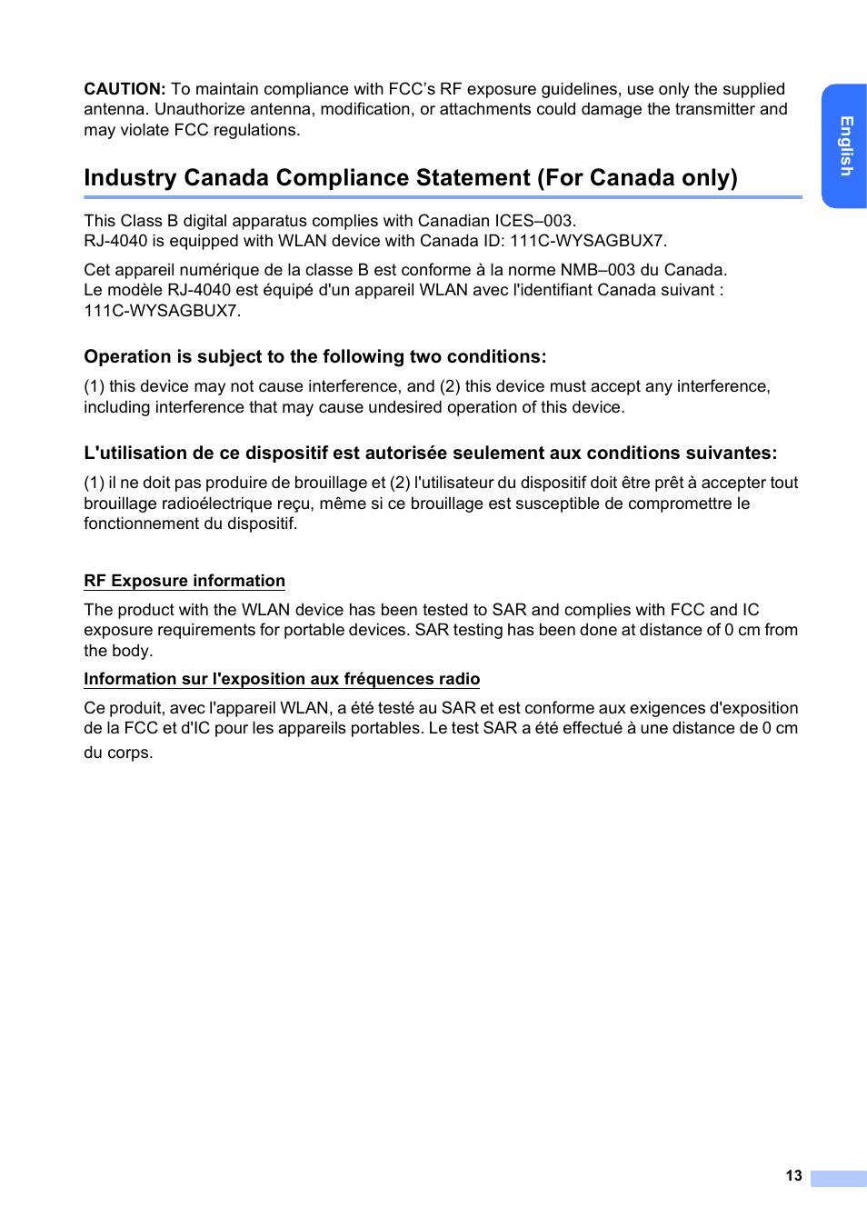 Brother RJ-4030 User Manual | Page 14 / 17