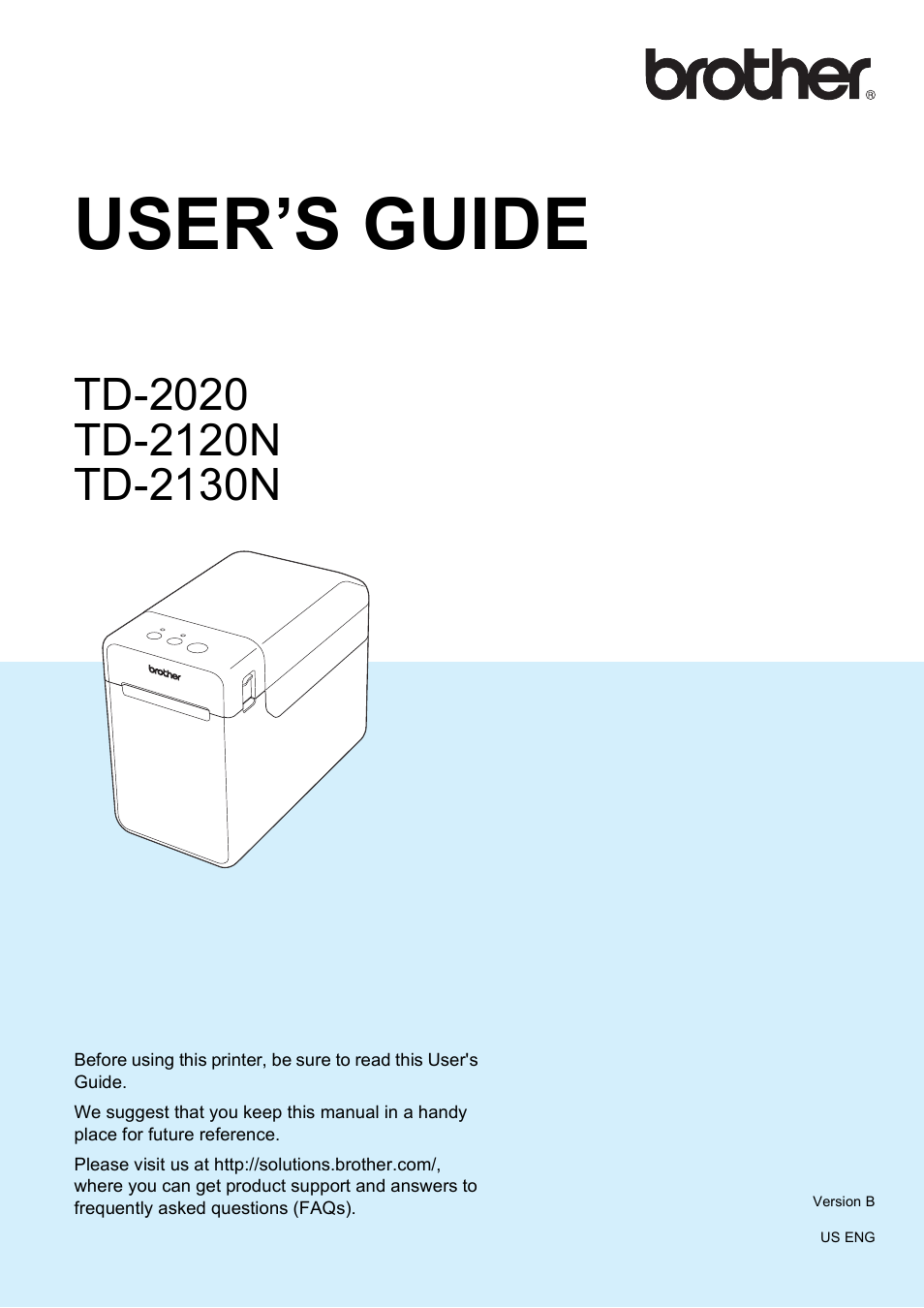 Brother TD-2120N User Manual | 122 pages