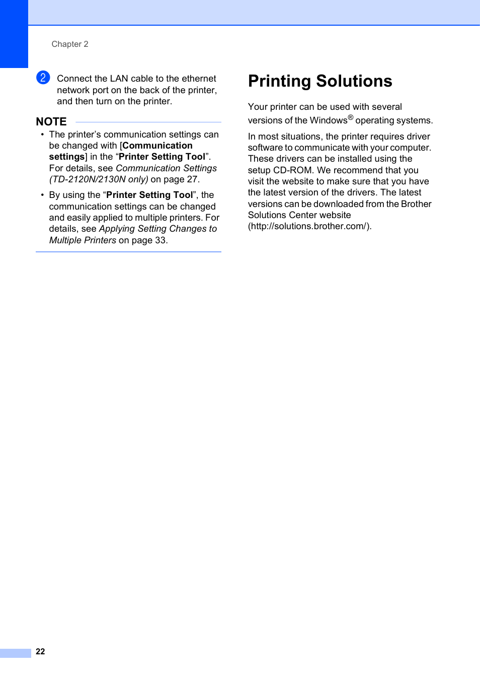 Printing solutions | Brother TD-2120N User Manual | Page 28 / 122