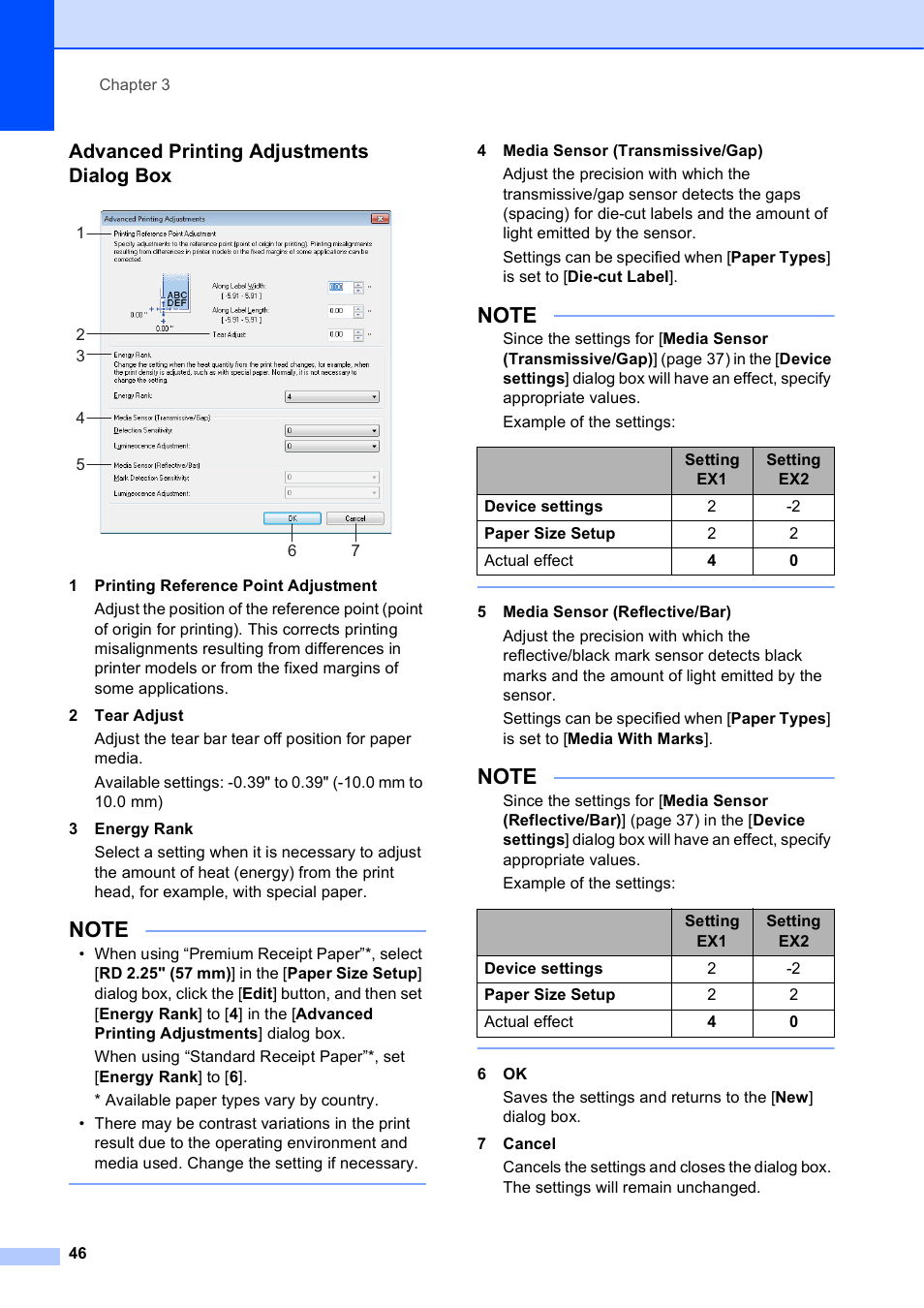 Advanced printing adjustments dialog box | Brother TD-2120N User Manual | Page 52 / 122