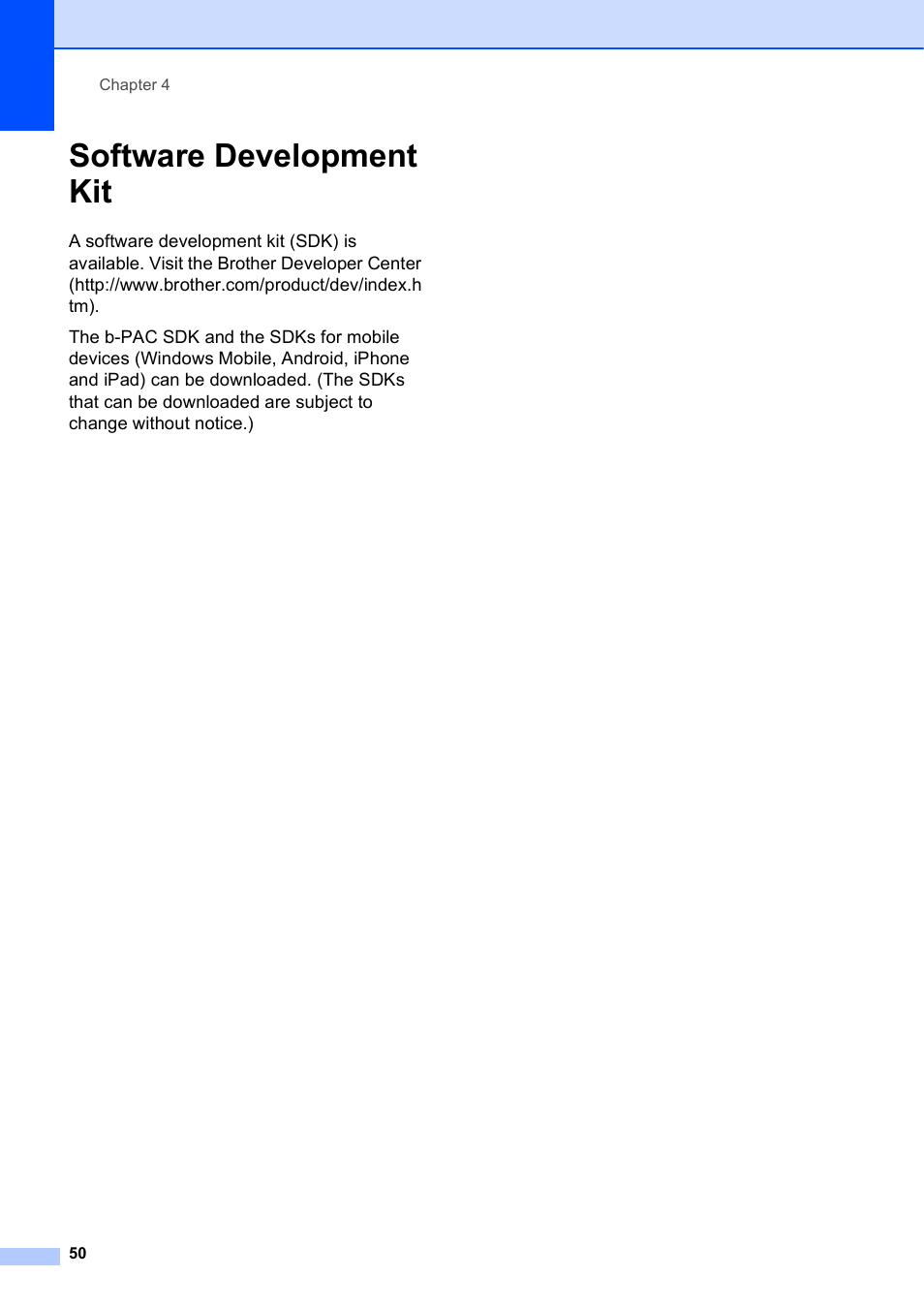 Software development kit | Brother TD-2120N User Manual | Page 56 / 122