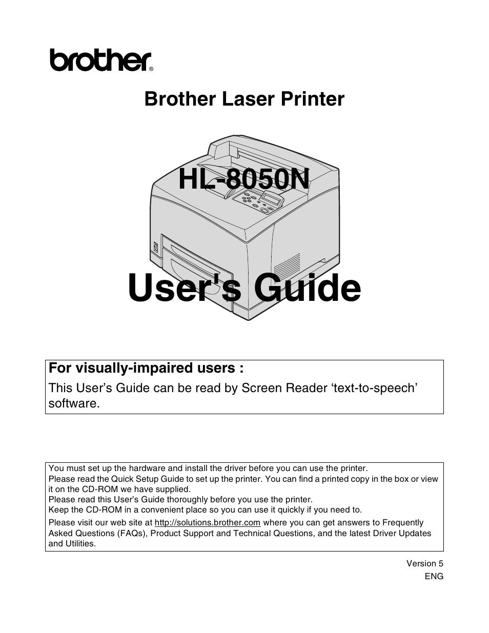 Brother HL-8050N User Manual | 216 pages