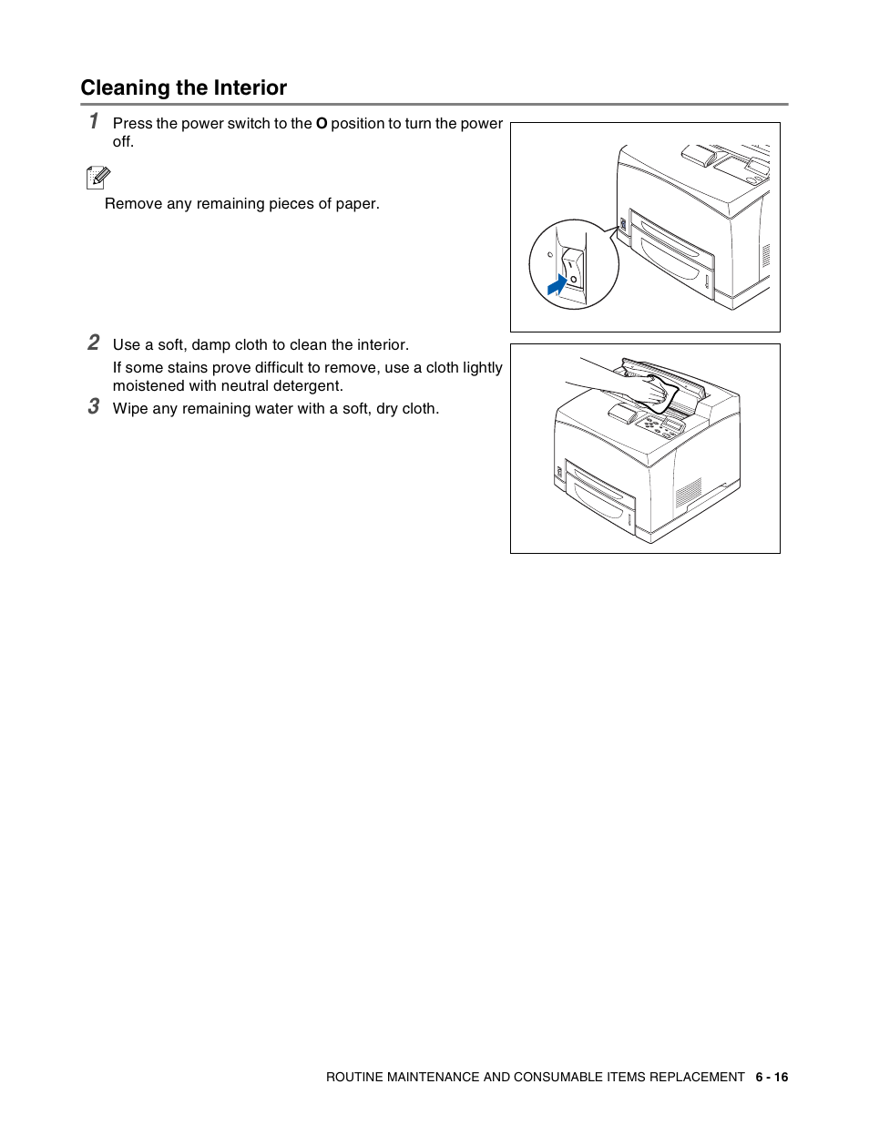 Cleaning the interior, Cleaning the interior -16 | Brother HL-8050N User Manual | Page 156 / 216