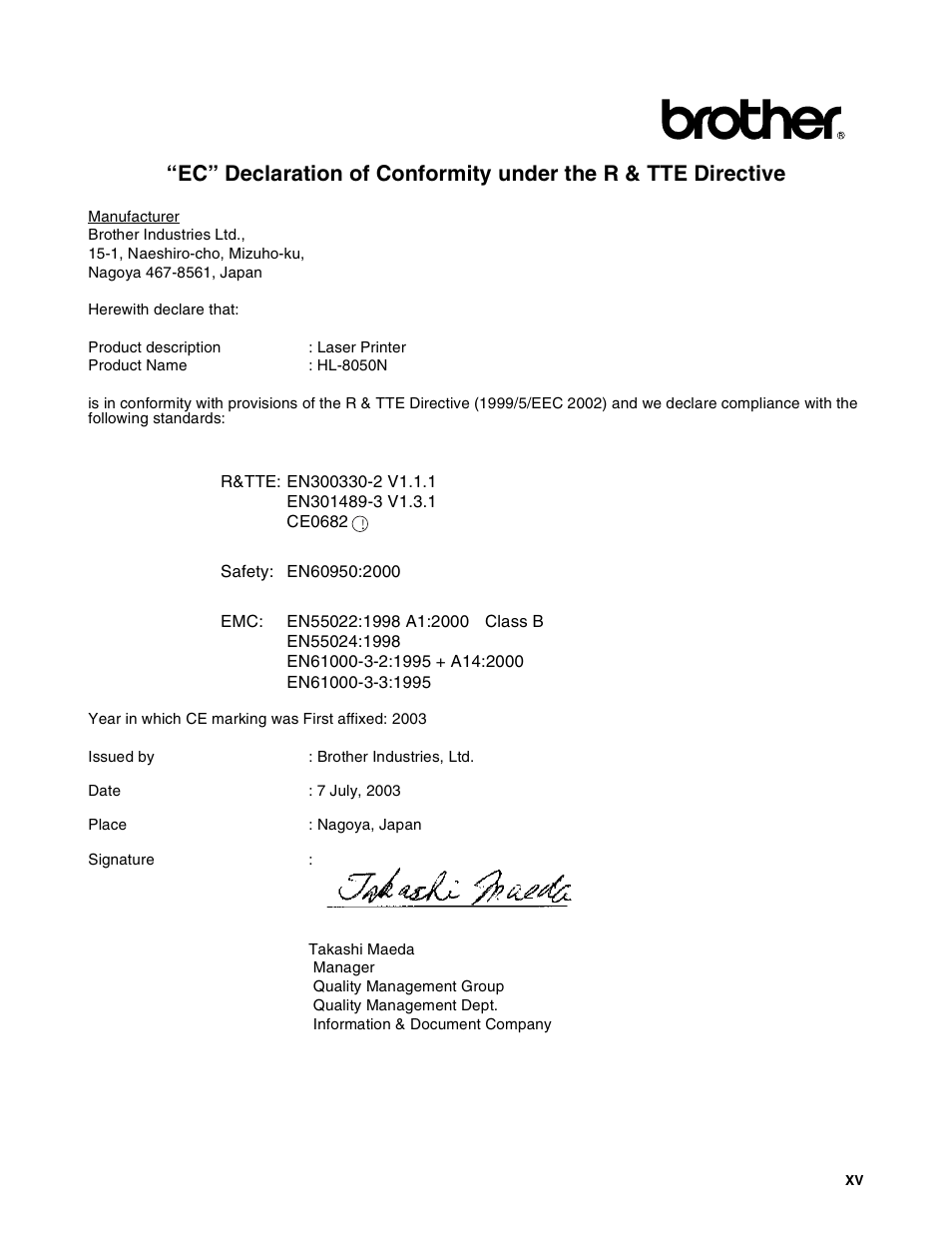 Brother HL-8050N User Manual | Page 16 / 216