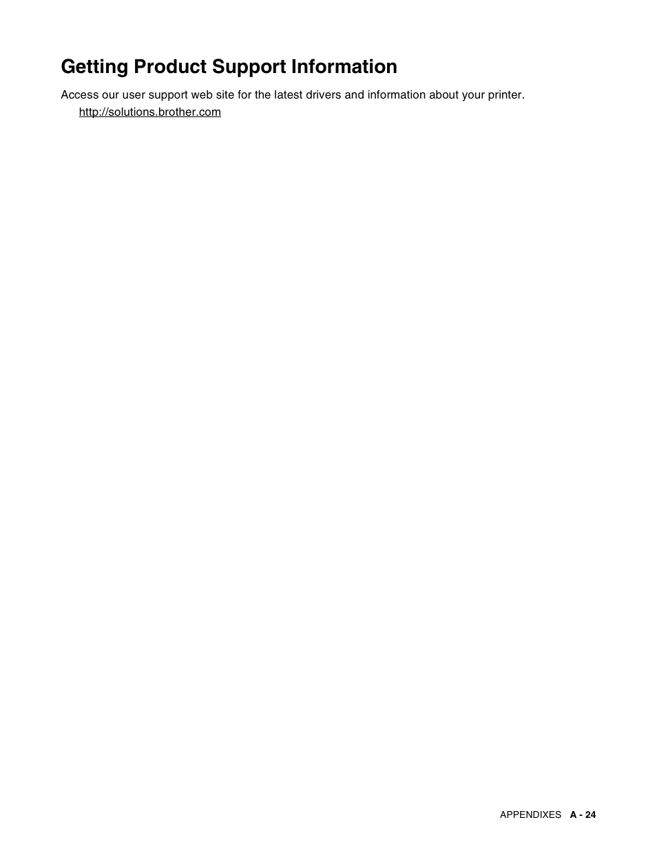 Getting product support information | Brother HL-8050N User Manual | Page 182 / 216
