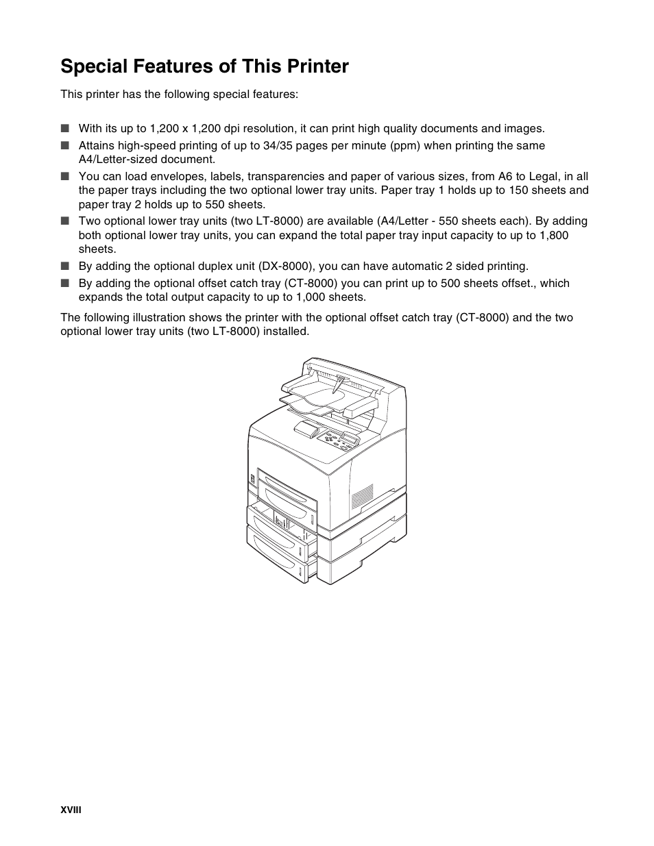 Special features of this printer | Brother HL-8050N User Manual | Page 19 / 216