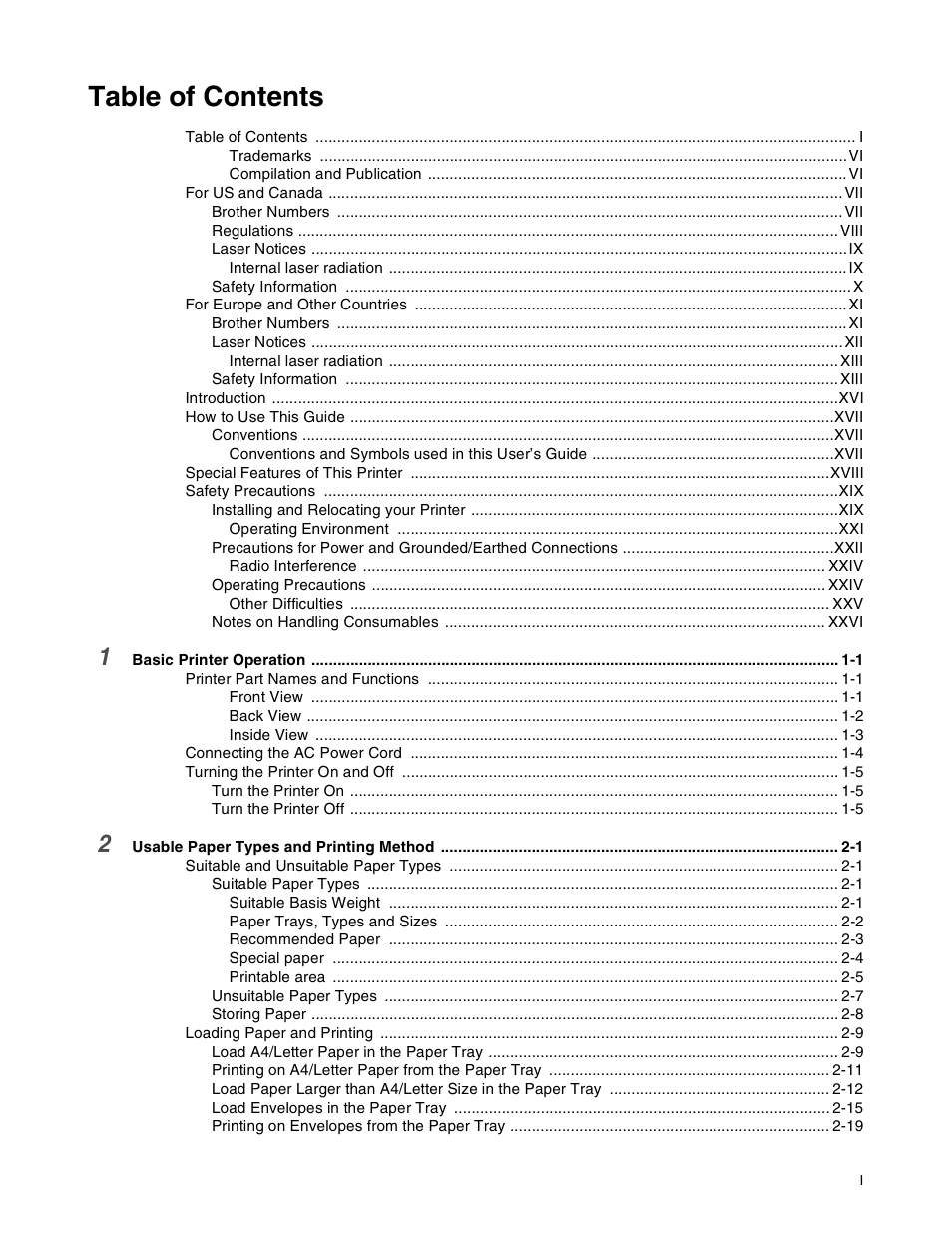 Brother HL-8050N User Manual | Page 2 / 216