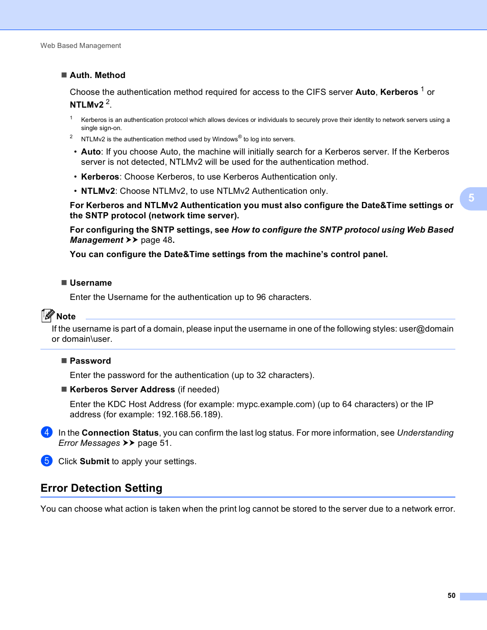 Error detection setting | Brother HL-S7000DN User Manual | Page 56 / 117