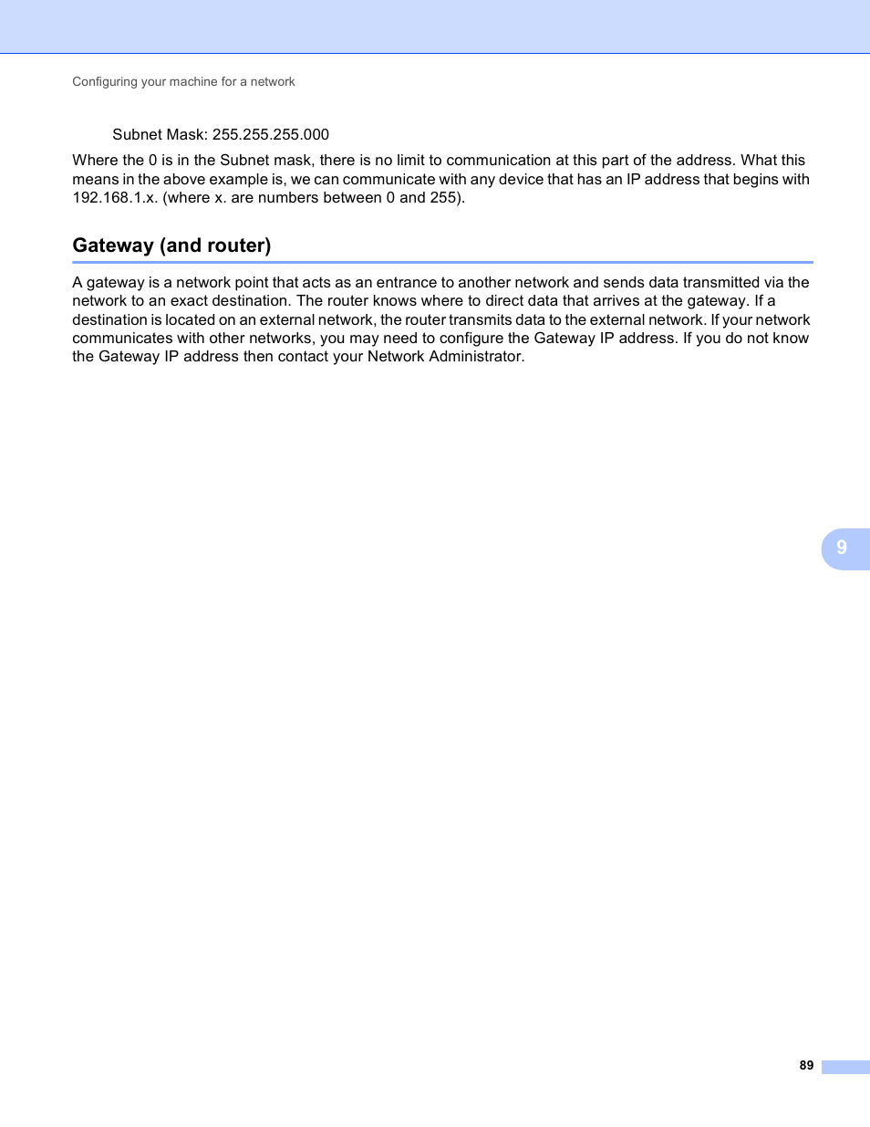 Gateway (and router) | Brother HL-S7000DN User Manual | Page 95 / 117