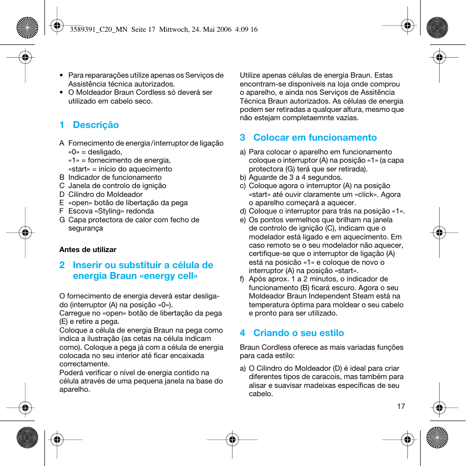 Braun C Club Cordless Styler User Manual | Page 16 / 45
