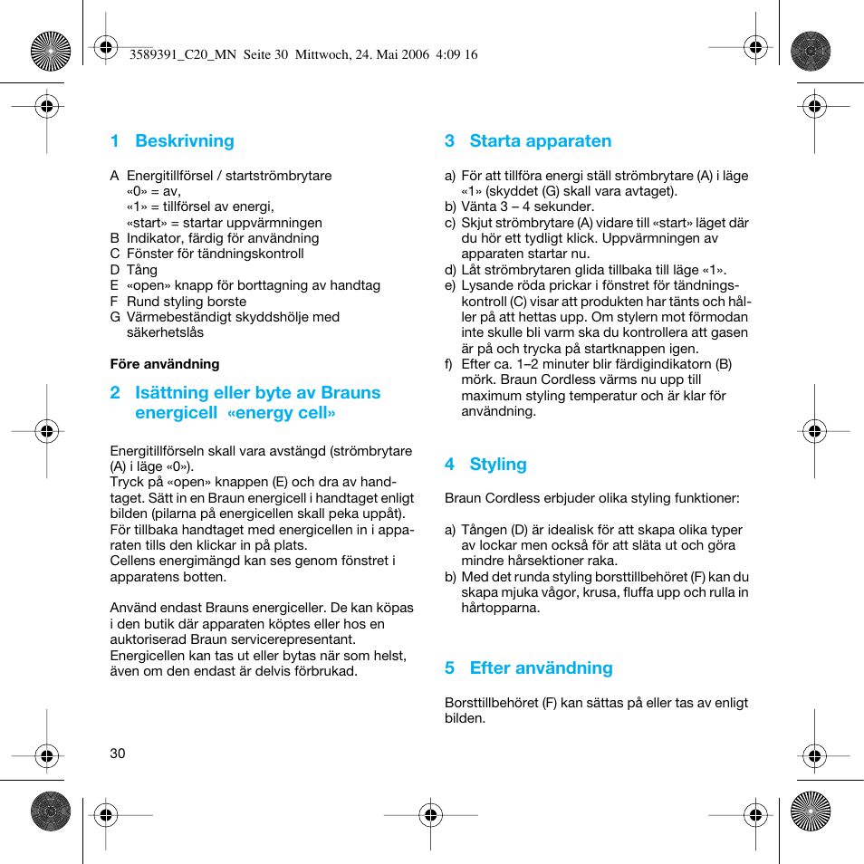 Braun C Club Cordless Styler User Manual | Page 29 / 45